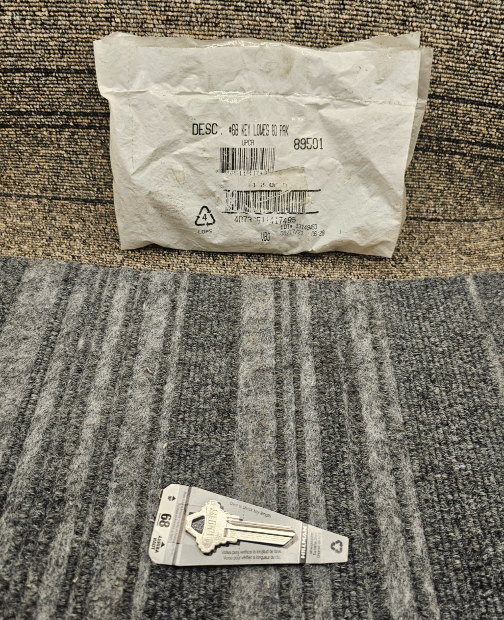 (QTY 60) Hillman 89501: Axxess Schlage House Key Blanks #68 Lowes Cassette H
