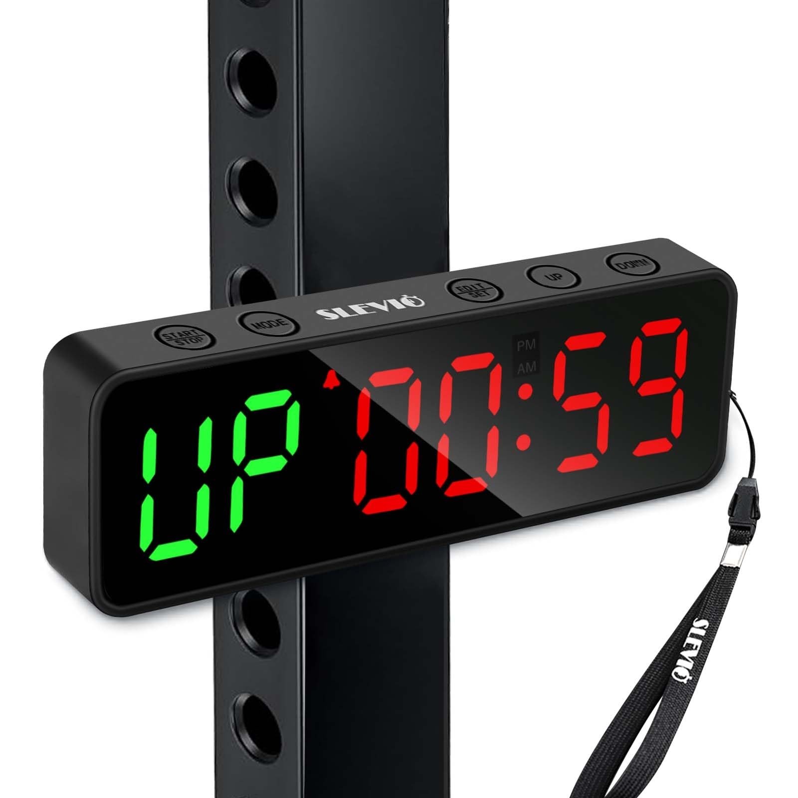 Large LED Digital Gym Timer Stopwatch - Magnetic Workout Interval Countdown Cloc