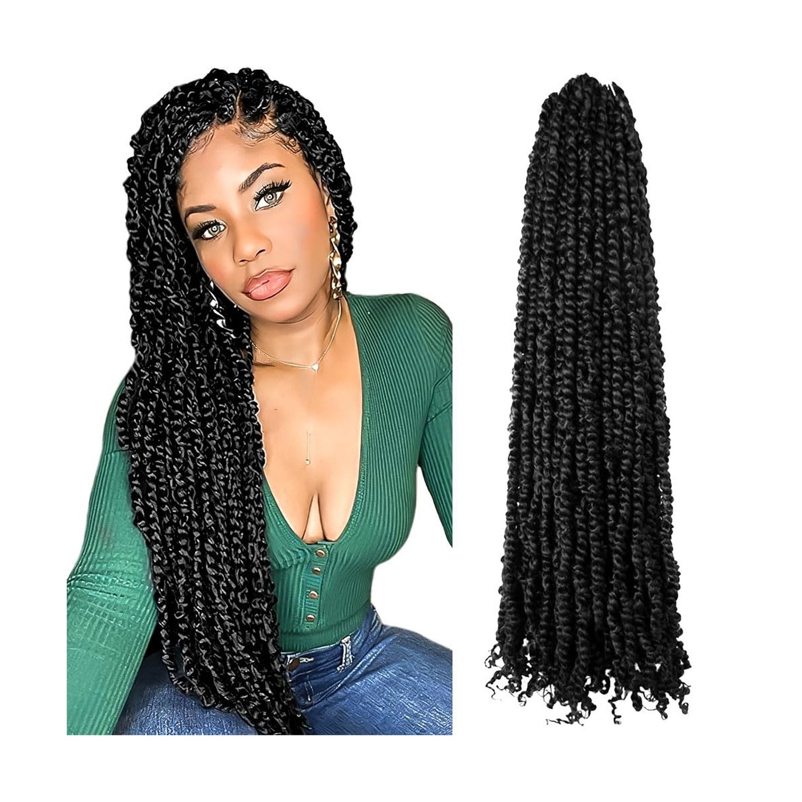 Long Passion Twist Hair 22 Inch Pre-twisted Passion Twists Croc... FAST USA SHIP