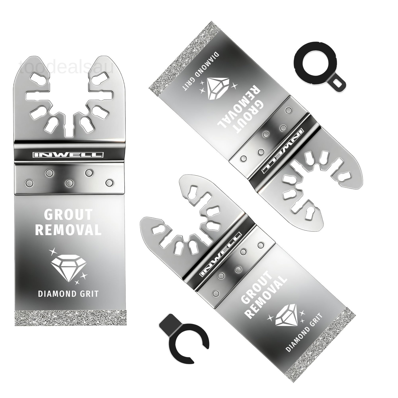 3PCS Diamond Oscillating Tool Blades, Universal-Fit Multi Saw Silver