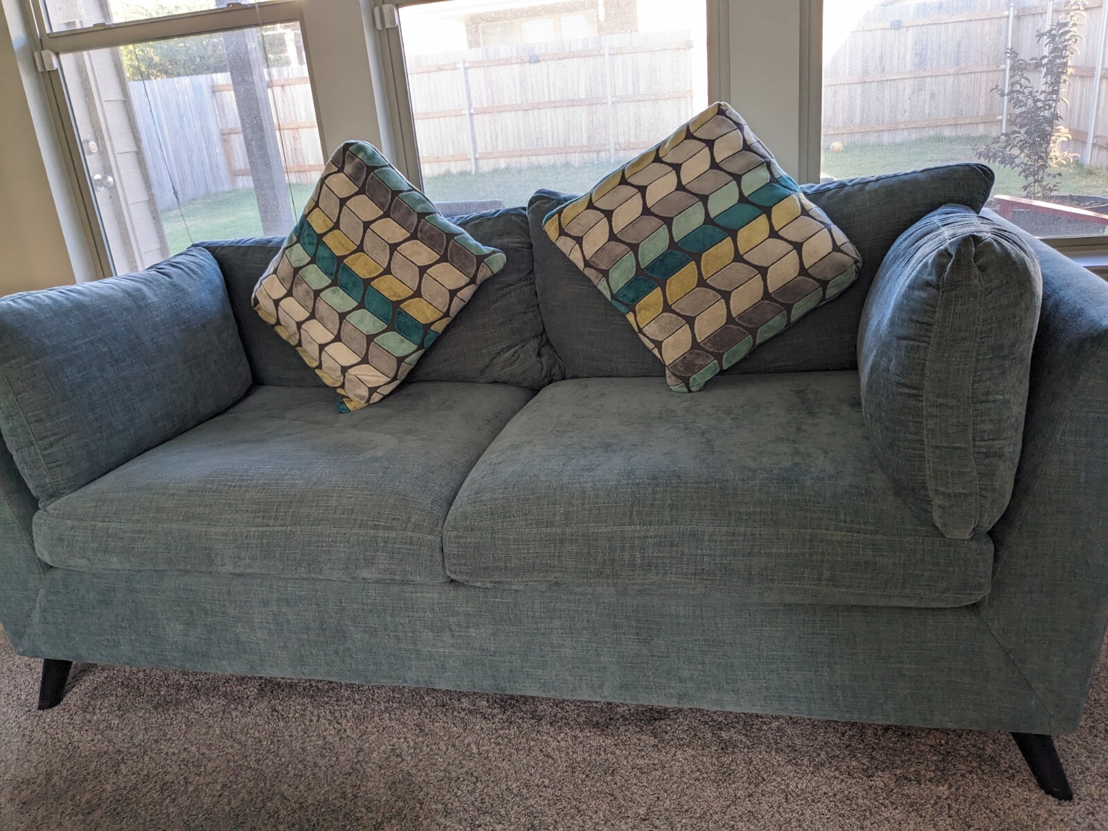 AMERLIFE Modern Sofa Couch, 2 Piece Set 24''Extra Deep Seat Sofa for Living Room