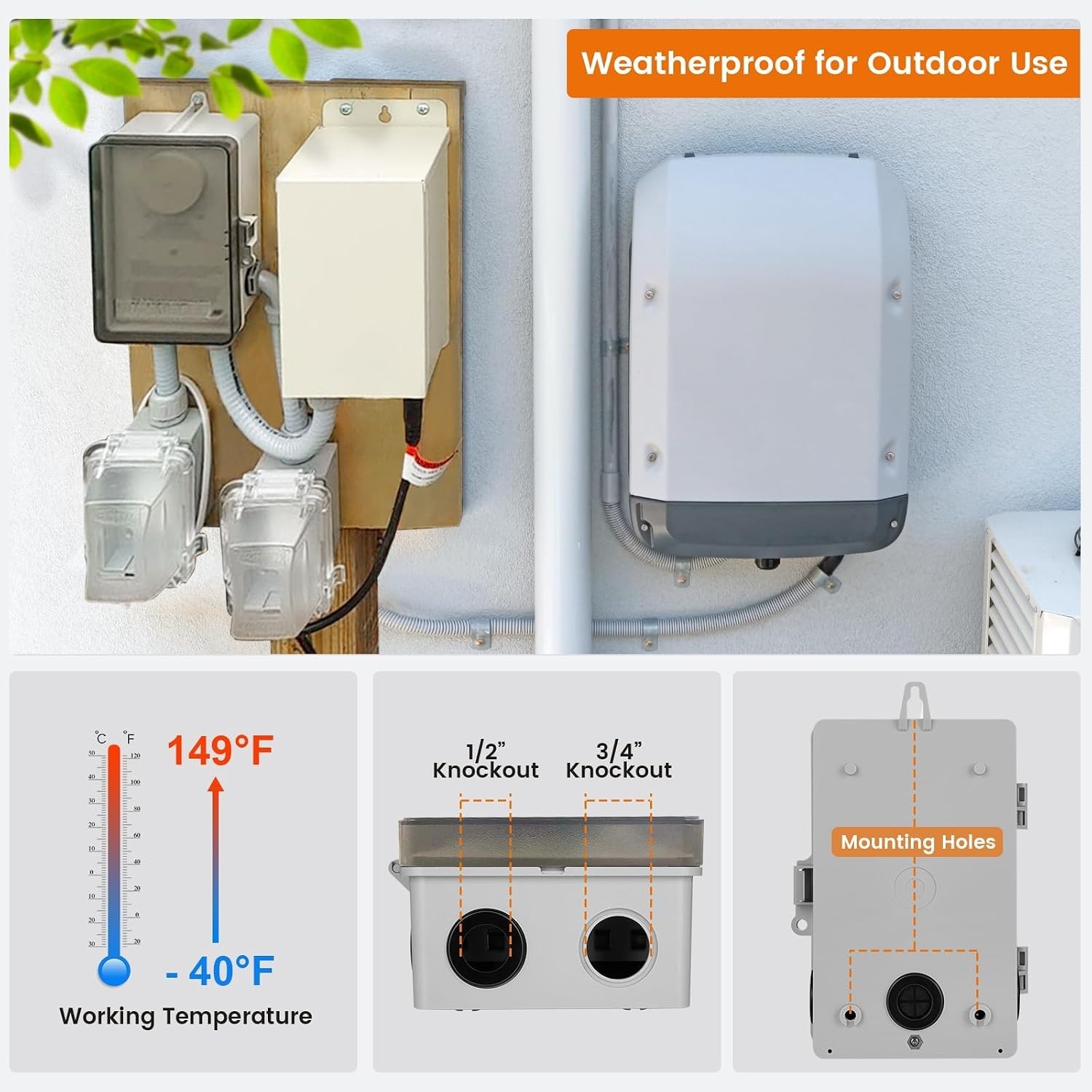 Outdoor Pool Timer Switch: 40A, WiFi Control, Listed