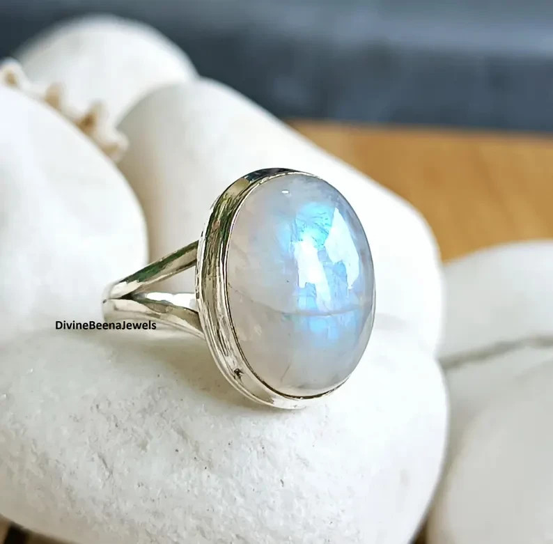 Moonstone Ring , 925 Sterling Silver Ring , Handmade Ring , Gemstone All Size