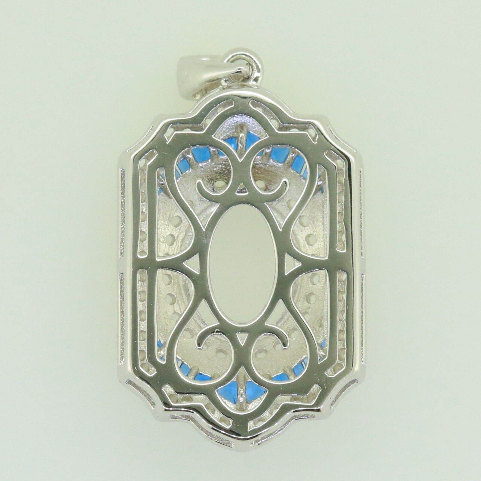 Sterling Silver Semi Mount Pendant Setting Oval OV 11x9mm