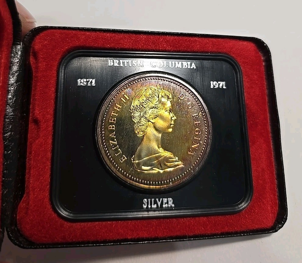 1871-1971 Canada Proof Dollar .500 Silver British Colombia **Toned** #2
