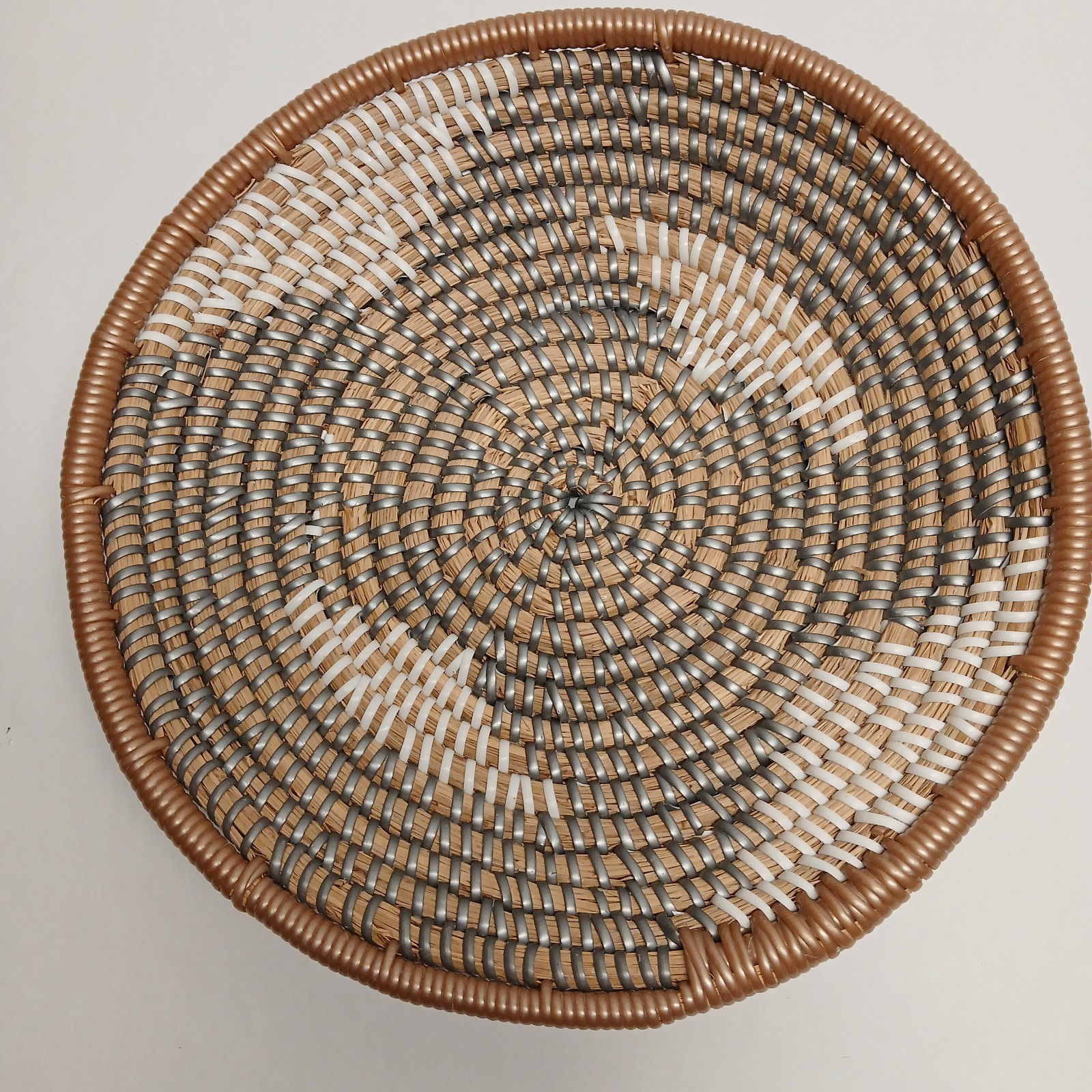 3 Piece Lot of Boho Round Wall Basket Decor, Seagrass Rattan Wicker Gallery Wall