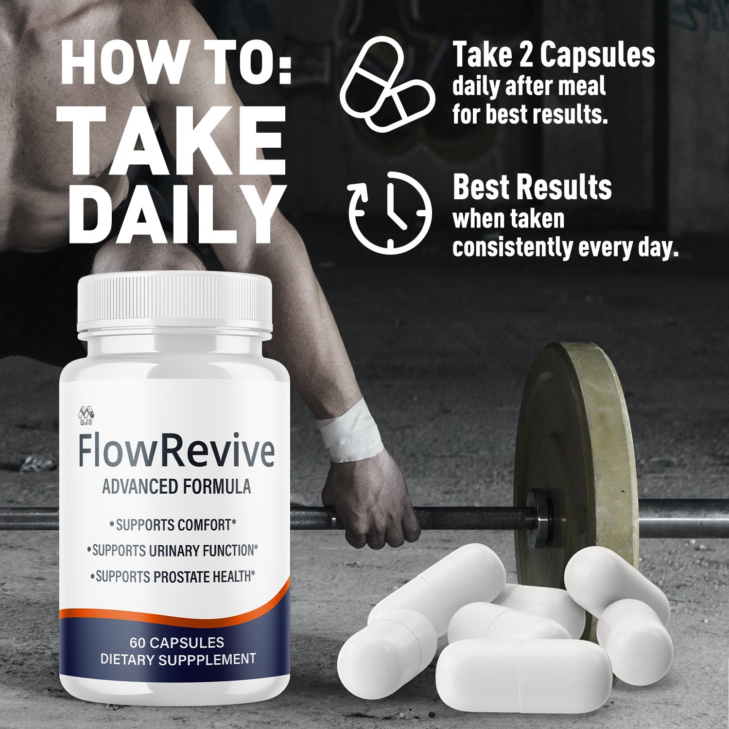 (2 Pack) Flow Revive Men Prostate Health & Urinary Support Supplement 120 Caps