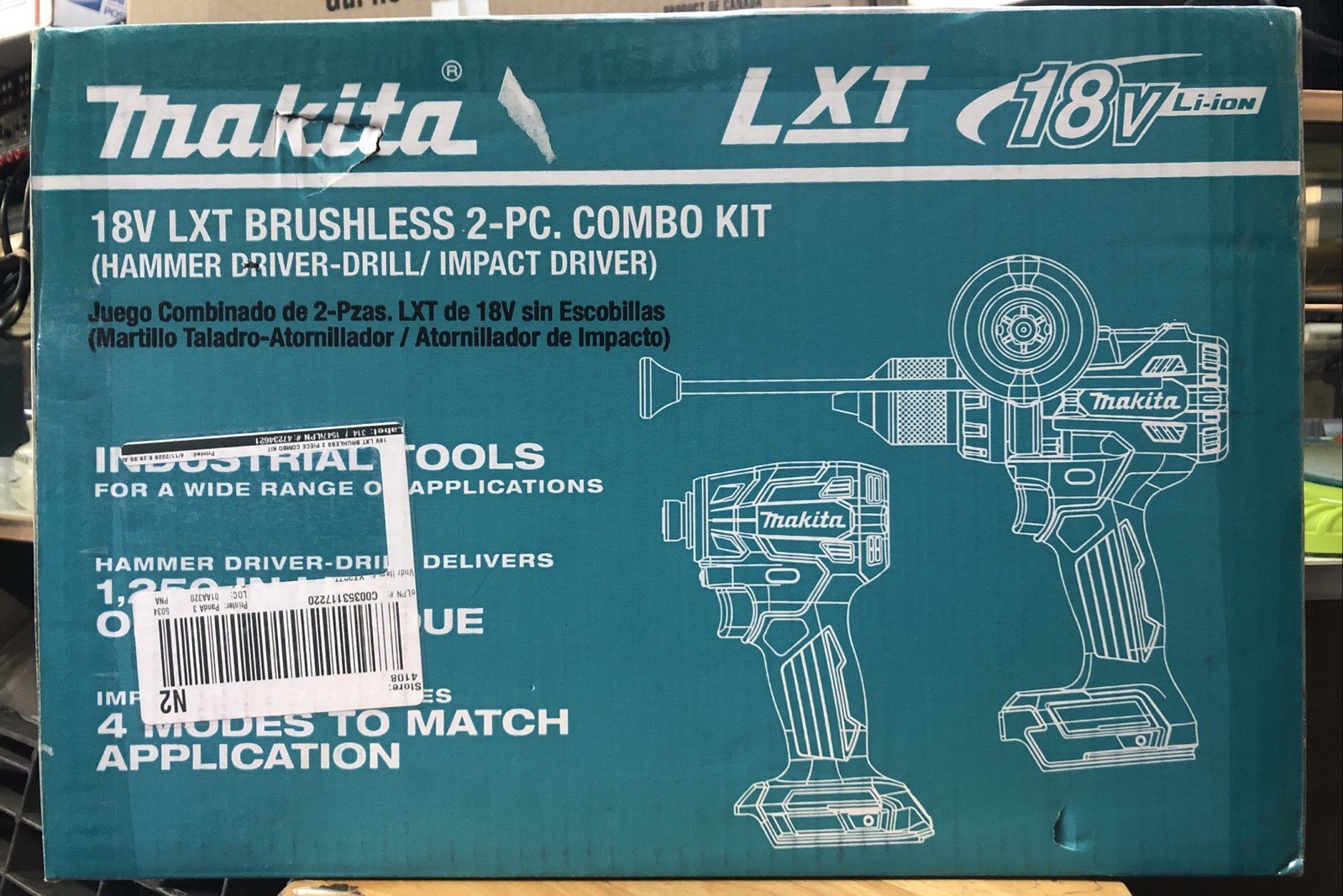 Makita 18v LXT Brushless Combo Kit (Hammer Driver-Drill/Impact Driver) - XT297T