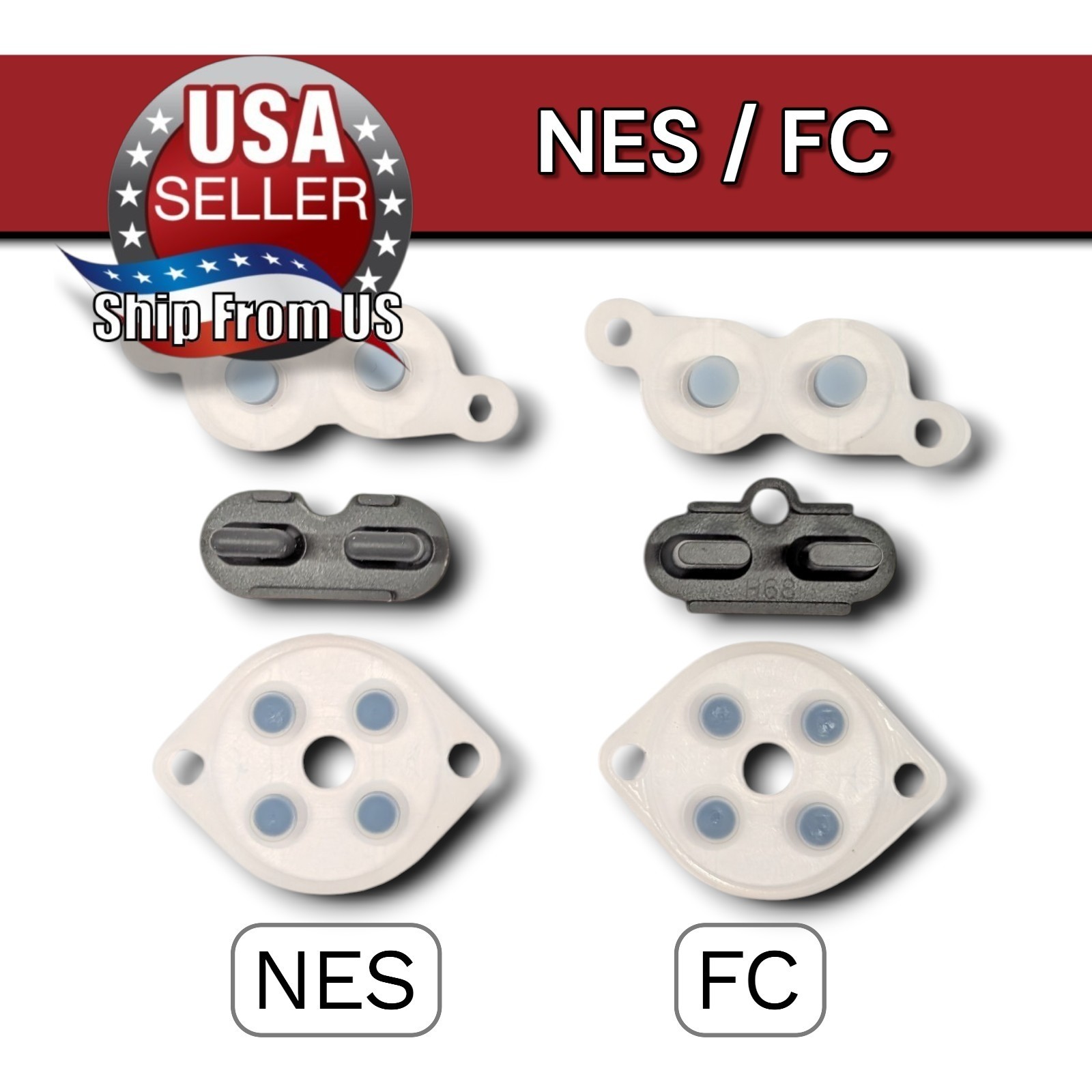 Nintendo | Rubber Silicone Conductive Membrane Controller Pads NES & FC Parts