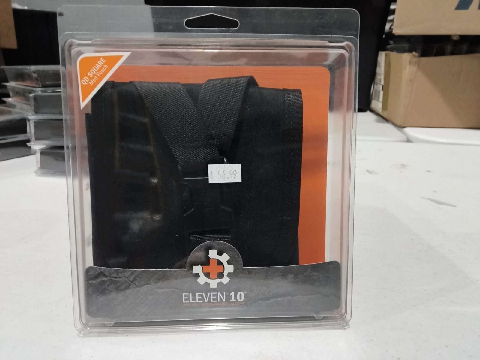 New Eleven10 MOLLE QD Square Med Pouch - Black E10-1006QRV-BLK
