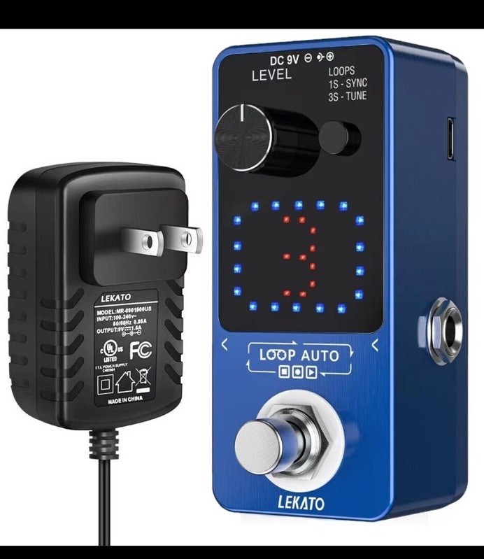 LEKATO Looper Guitar Effect Pedal 18 Mins 3 Slot Wave Loop Record + US Plug