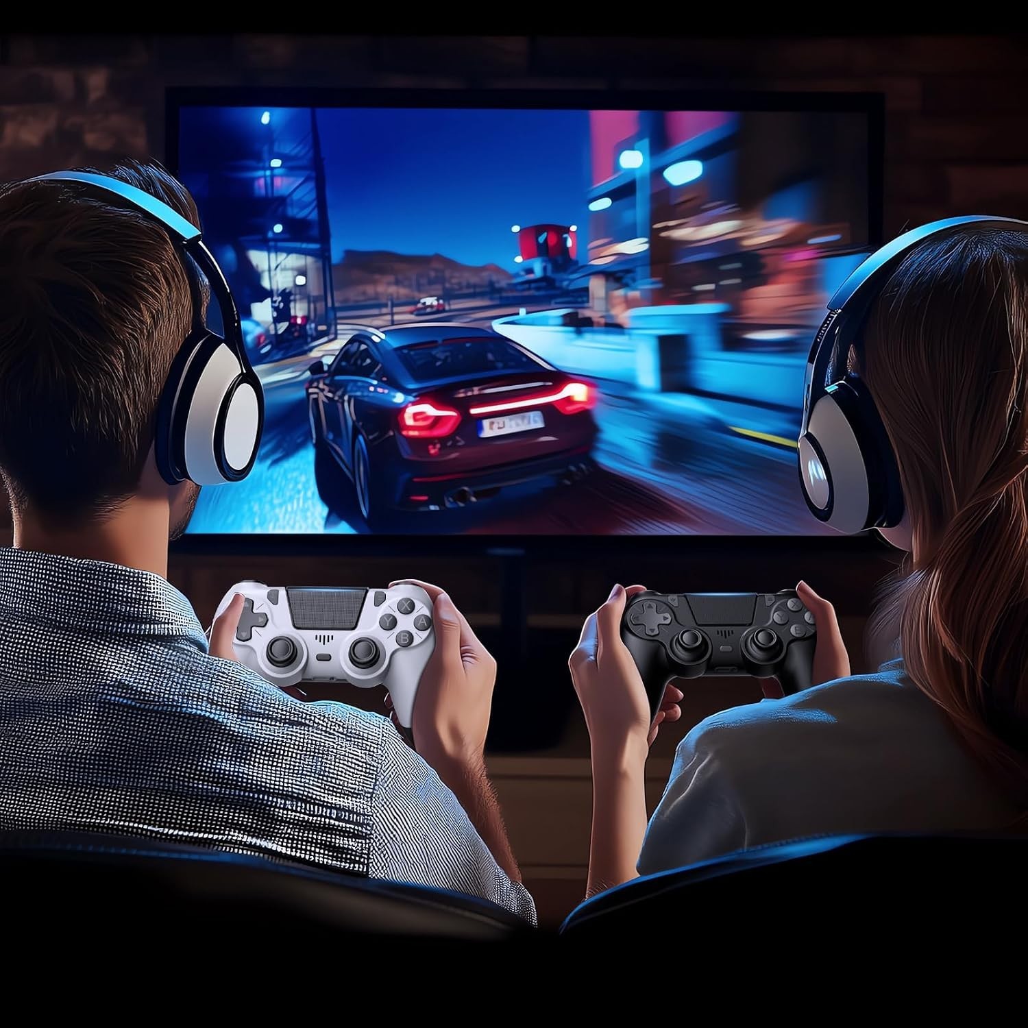 2 Pack Wireless PS4 Controllers with LED Charging Dock - Ultimate Gaming Upgrade