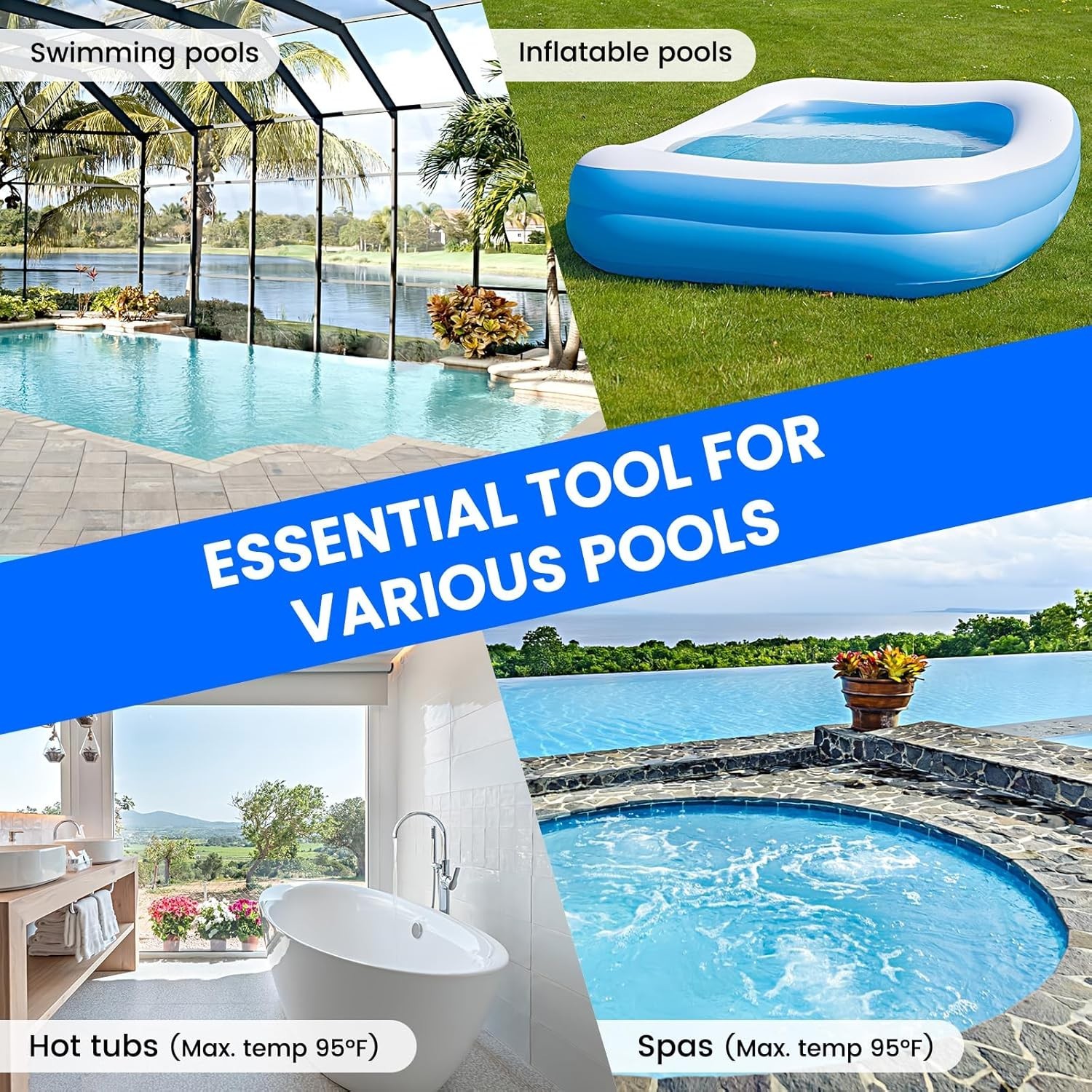 PC10 Pro Rechargeable Cordless Pool Vacuum, 60-Min Runtime, Powerful Suction