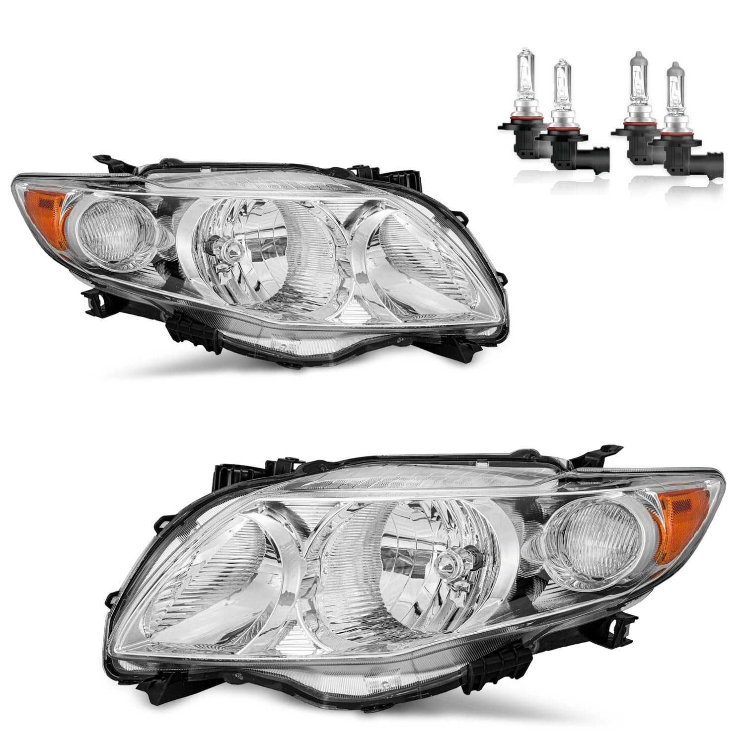 Headlights Assembly for 2009-2010 Toyota Corolla Halogen Headlamp Replacement...