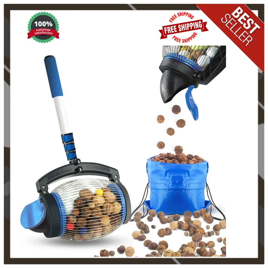 Zozen Nut Gatherer Roller with Telescopic Handle for Acorns Pecans Golf Balls