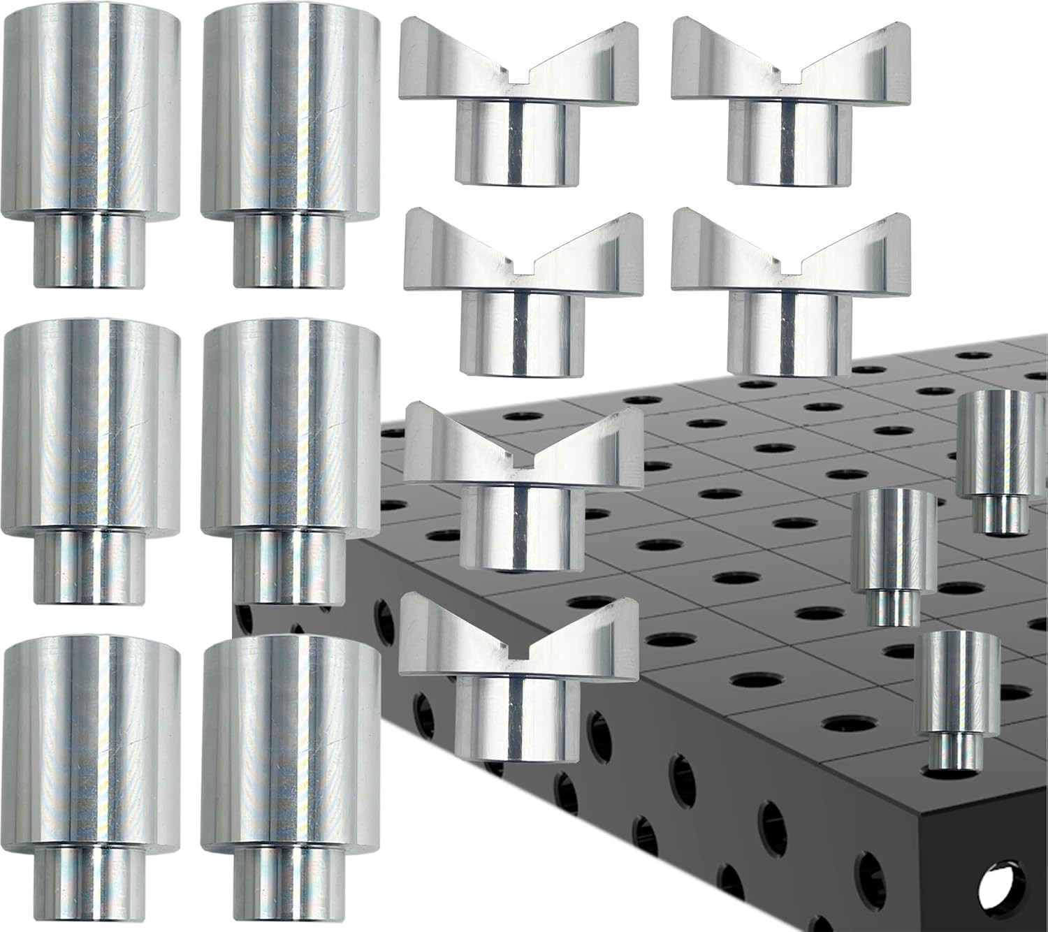 Welding Table Fixture Pins 12 Pcs 5/8 x 1 x 1.5 Stop Alignment Aluminum Acces...