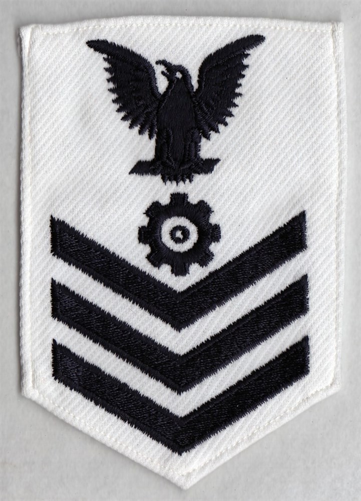 USN Navy Rate:  PO1, Enginenman - white