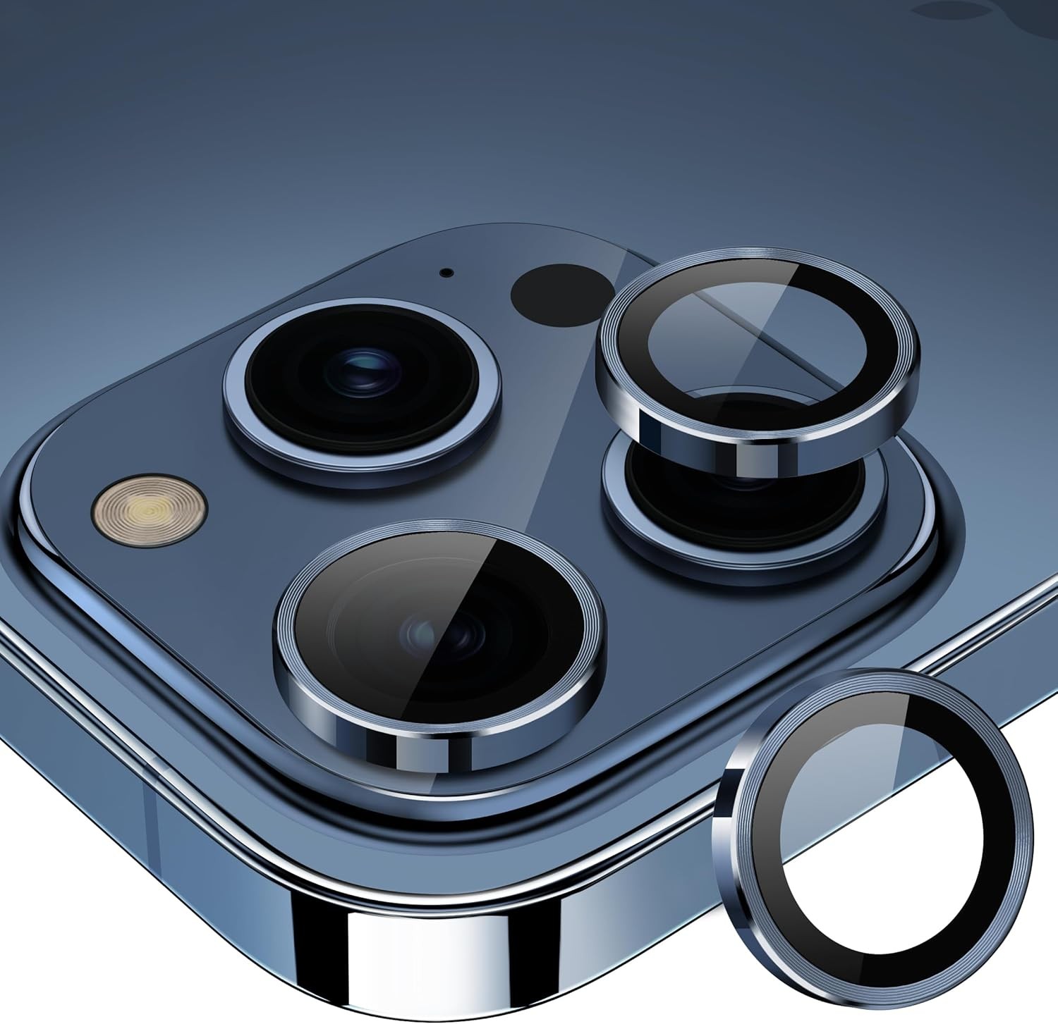 For Apple iPhone 14/14 Pro/14 Pro Max/+ Metal Ring  Camera Lens Protector GLASS