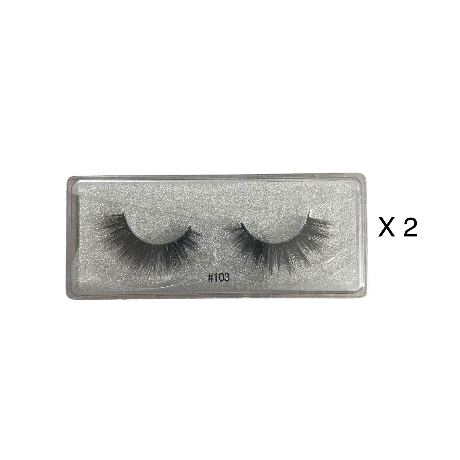 3D Mink False Eyelashes Reusable 2 Pairs Black Falsies Style 103