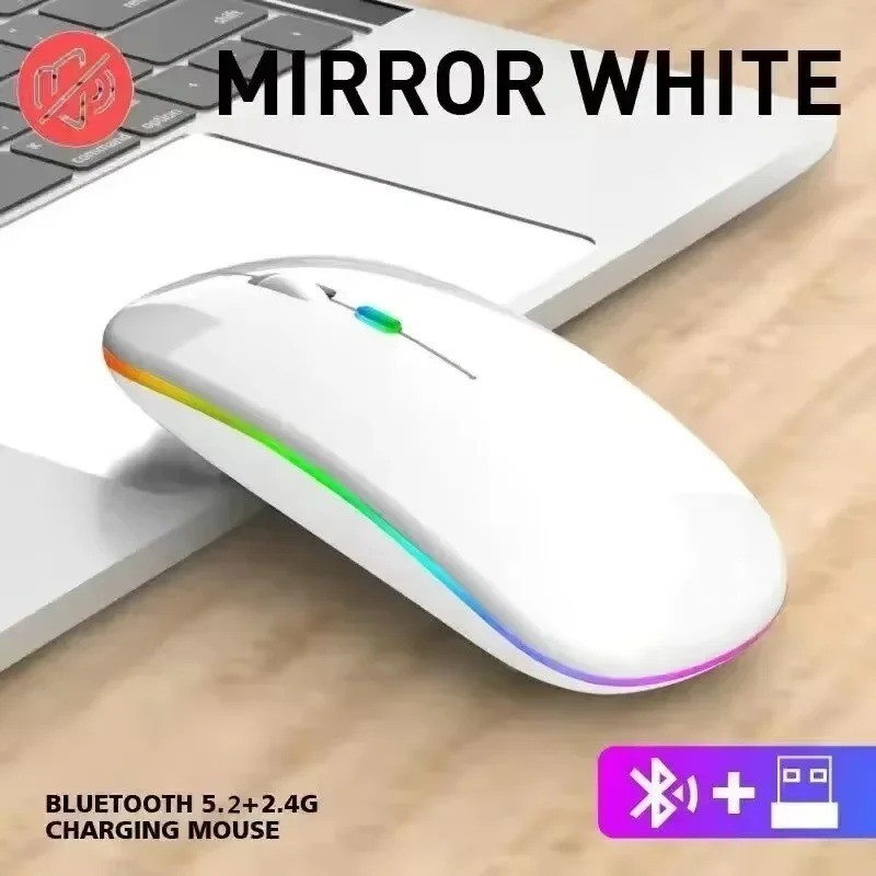 RGB Bluetooth Wireless Mouse Rechargeable Ergonomic USB for PC Laptop iPad