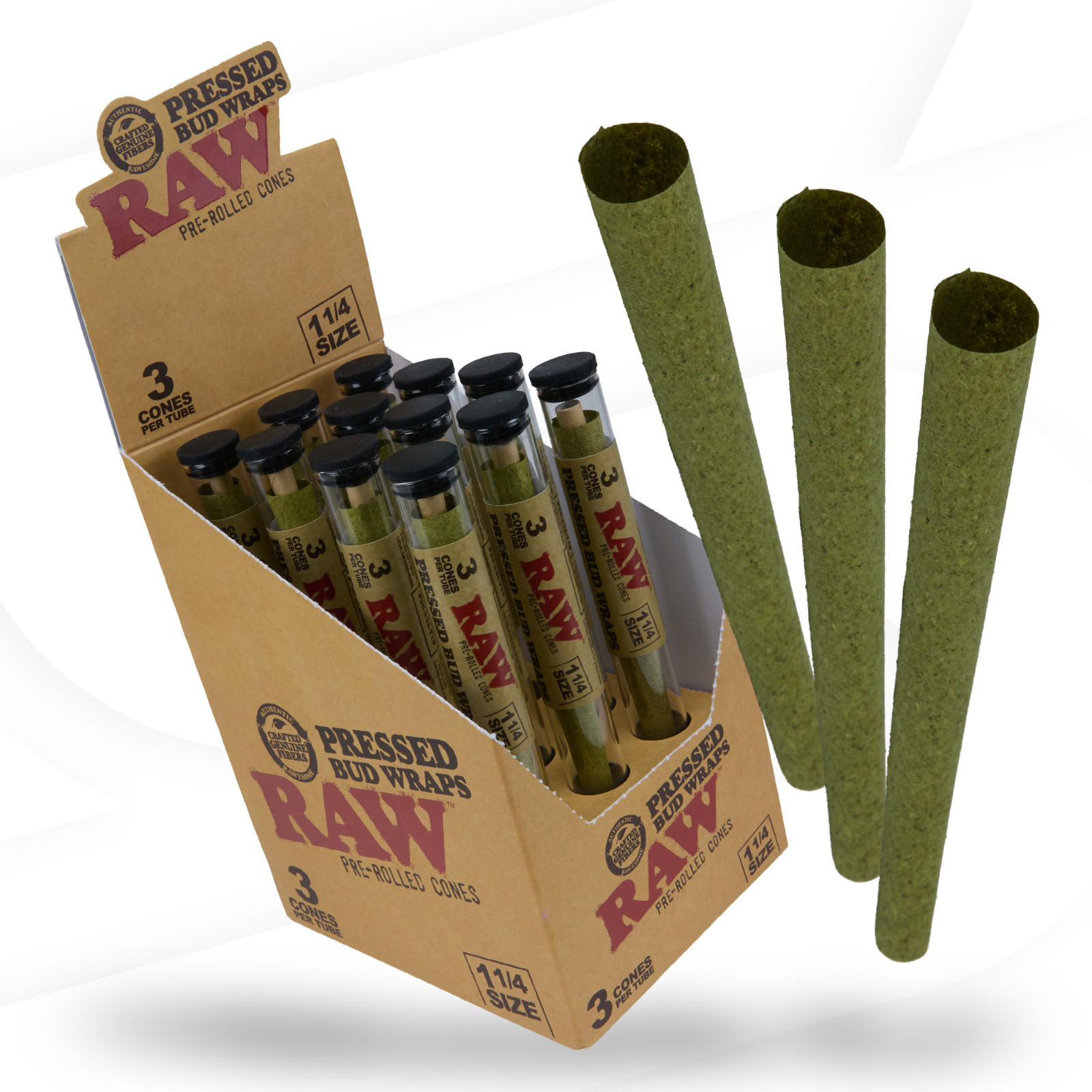 RAW Pressed Wraps | 1 1/4 | 36 cones per box