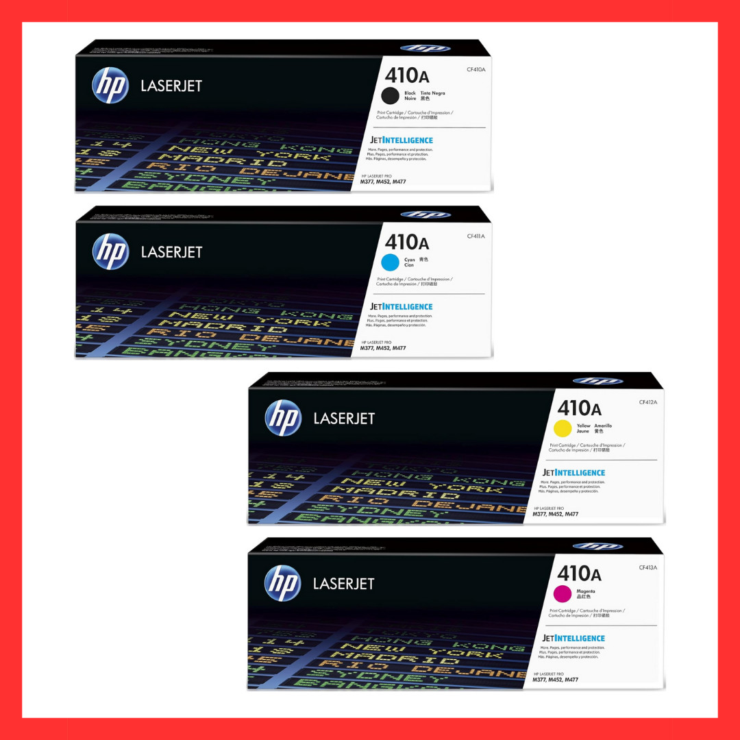 HP 410A Toner Cartridge Set (Black, Cyan, Magenta, Yellow) - Pack Of 4 - NEW !!!
