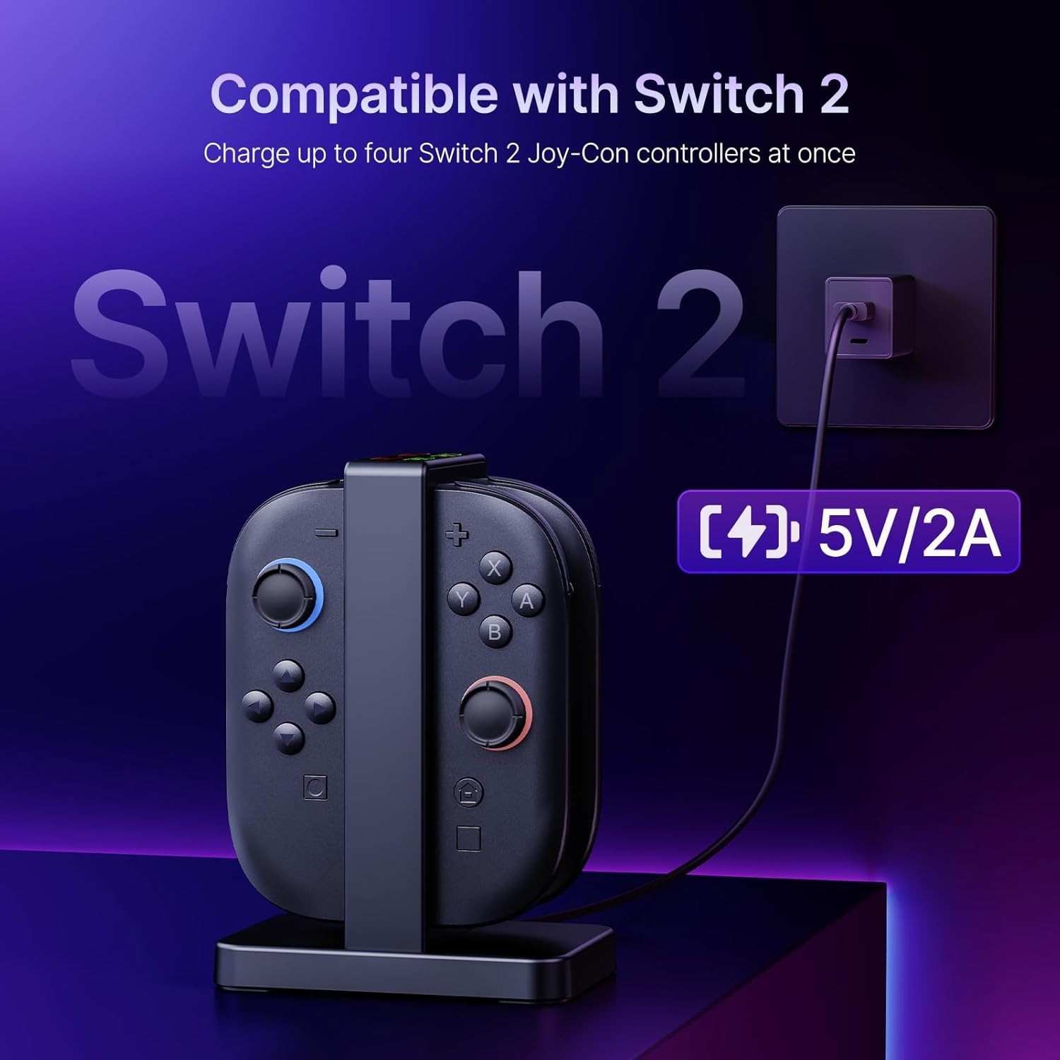 NexiGo Enhanced Controller Charger Compatible with Nintendo Switch 2, USB Type C