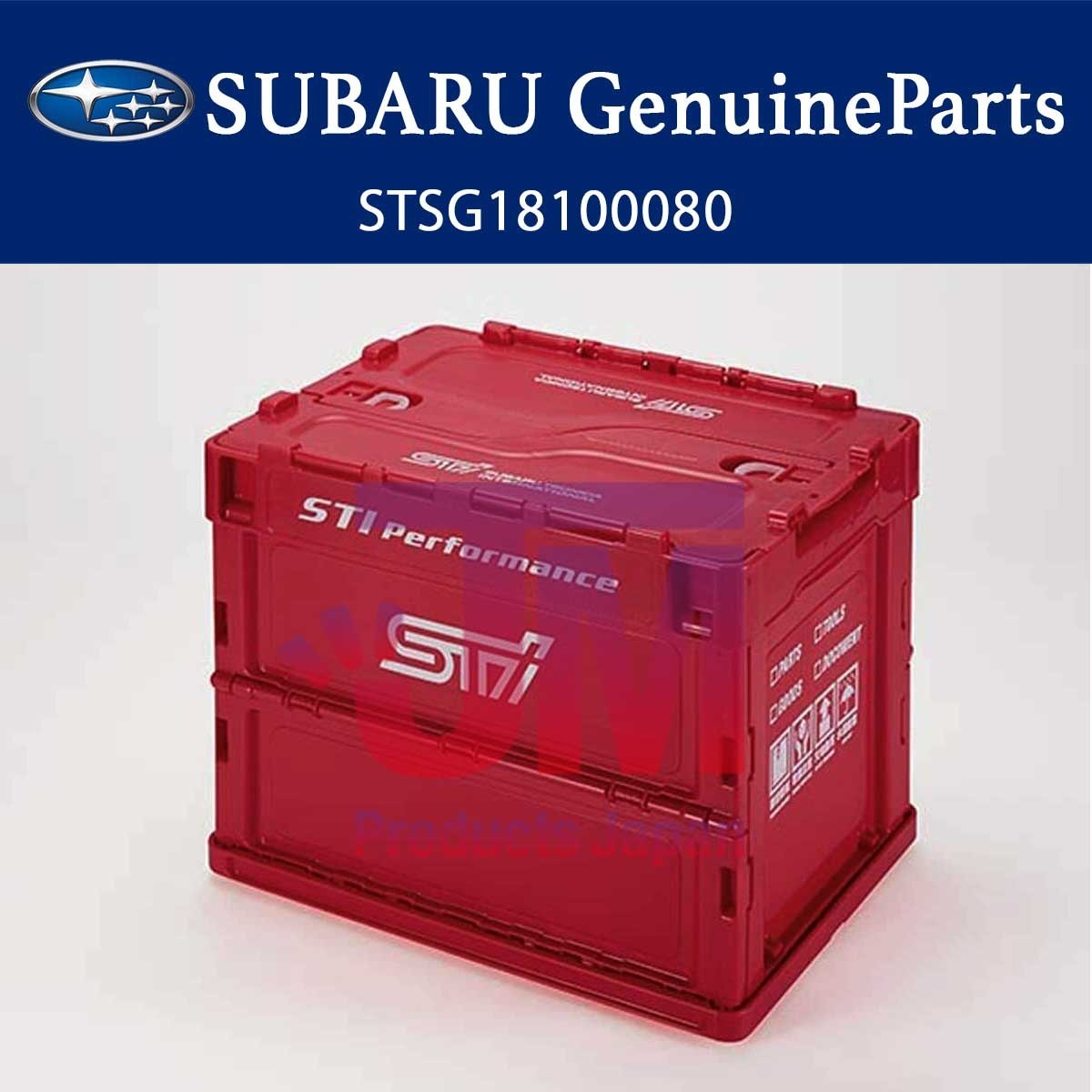 SUBARU FOLDING CONTAINER S Red Storage BOX STSG18100080 STI H380mm