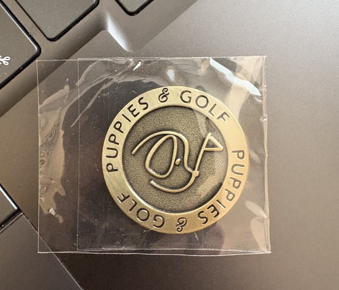 Puppies and Golf Metal Ball Marker NEW