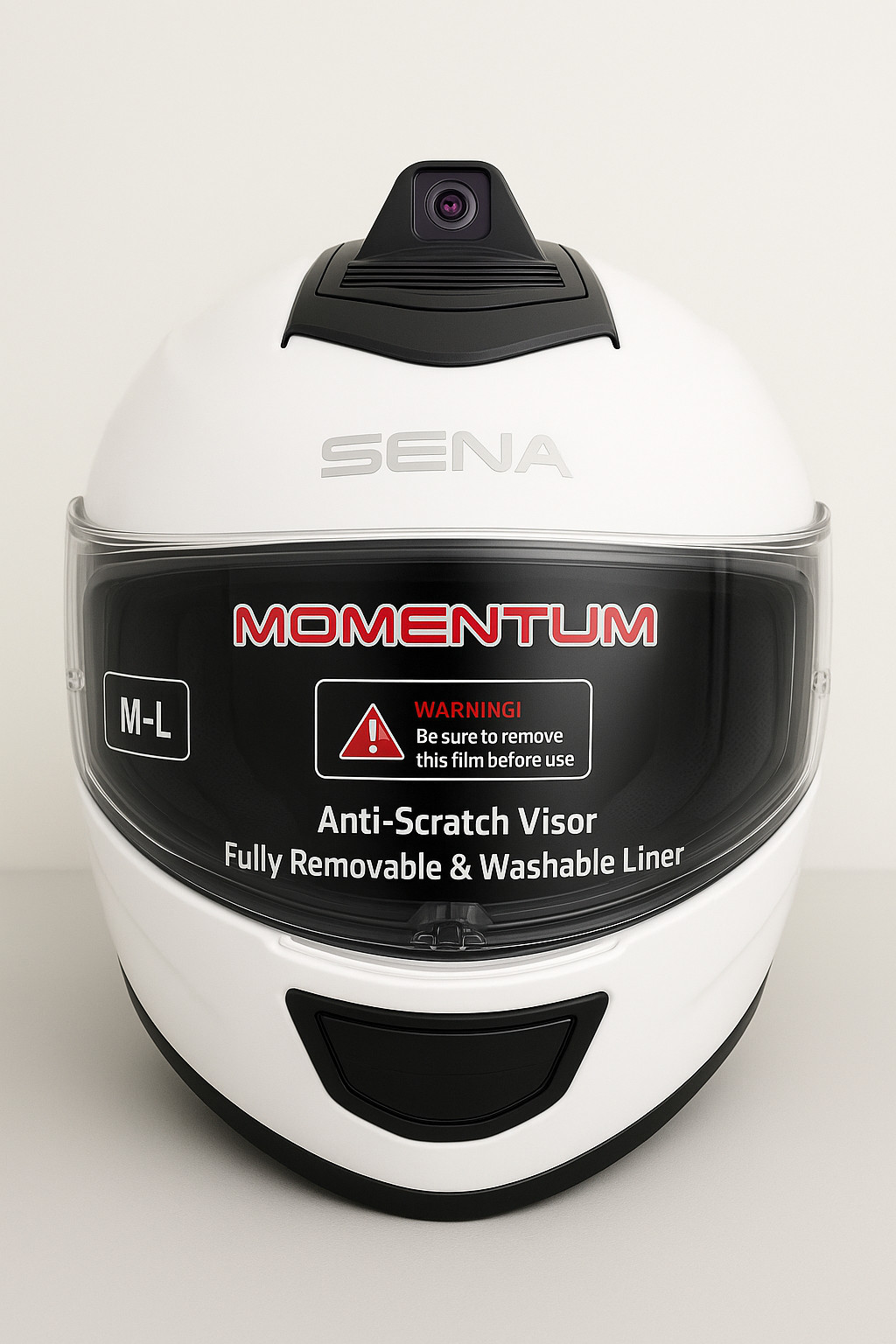 Sena Momentum INC Pro Dual Bluetooth Camera Helmet - White