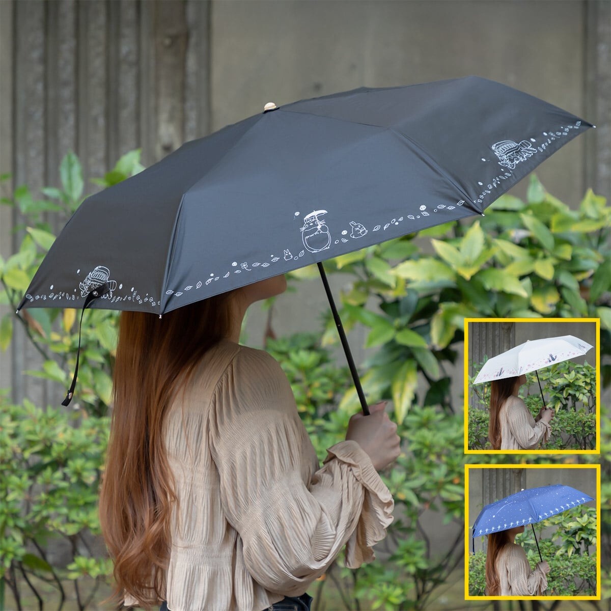 Donguri Folding Umbrella for Both Rain & Sunshine Polyester Totoro JAPAN NEW