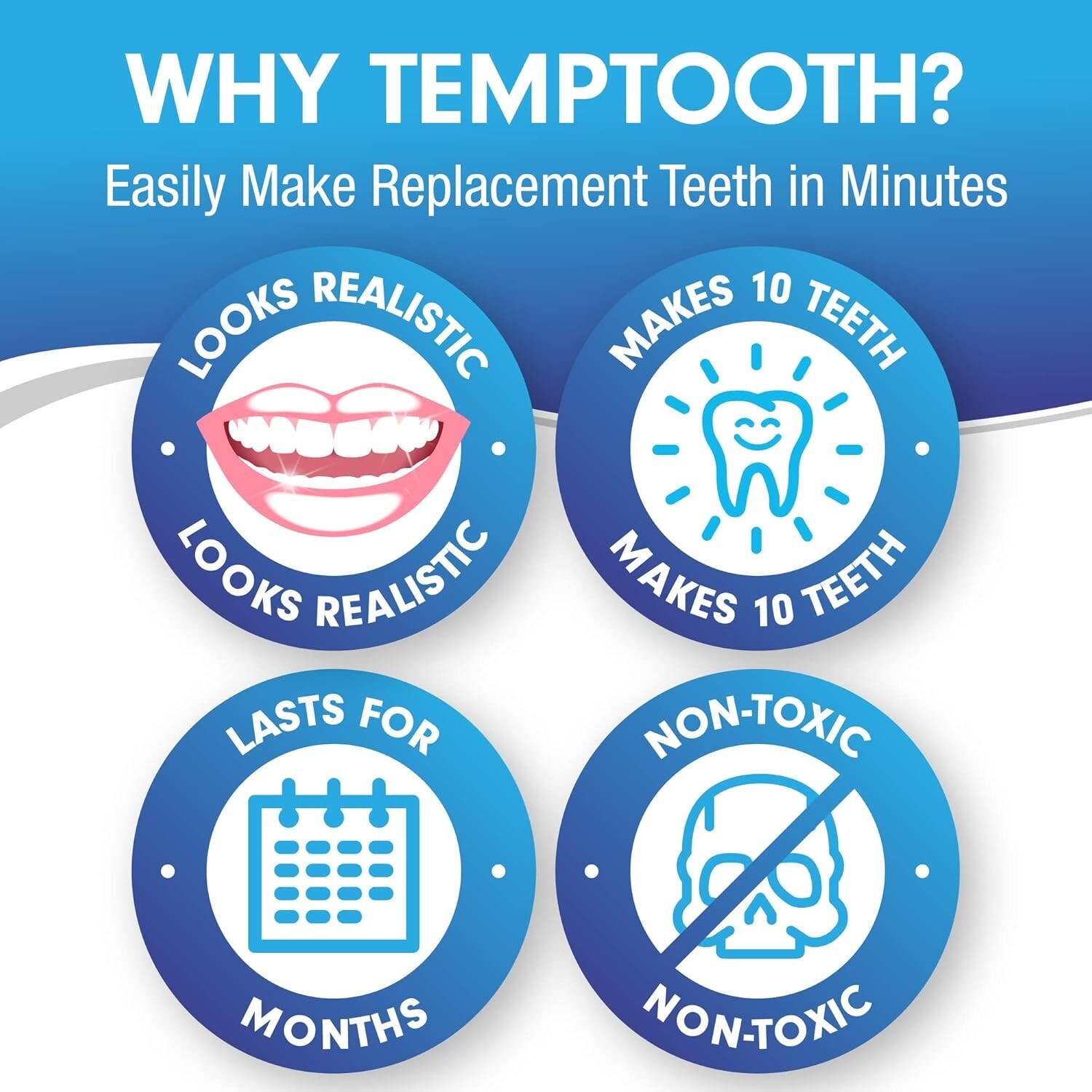 Temporary Tooth Replacement Kit Moldable Approved Easy Fix for Missing Teeth