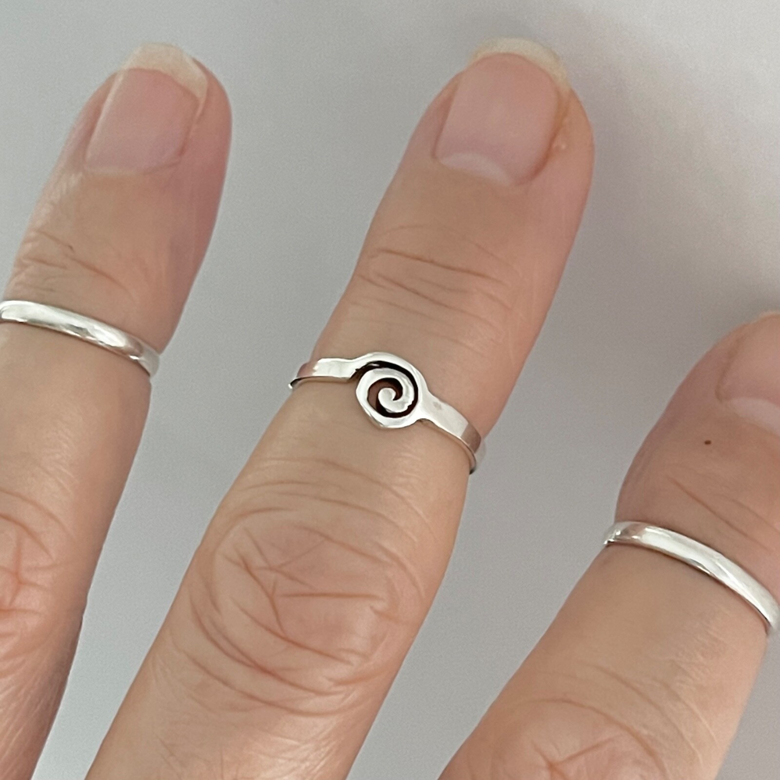 Sterling Silver Swirl Toe Ring, Silver Ring, Spiral Ring, Boho Ring