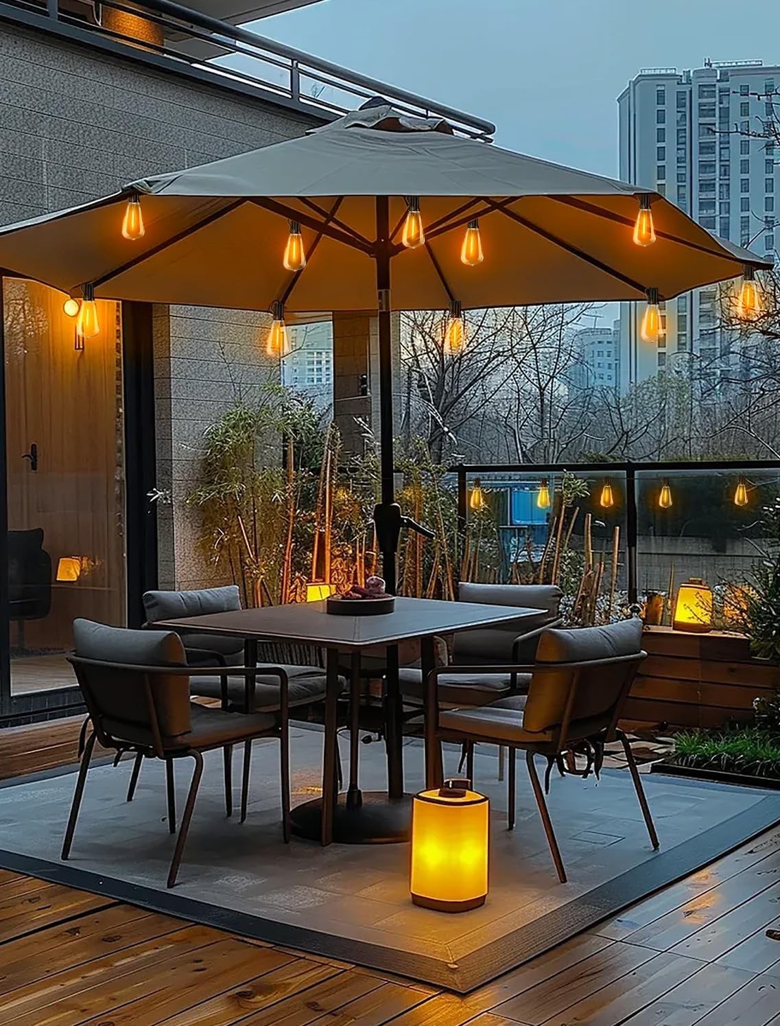 Outdoor String LED Patio Lights - 100Ft 30M outside Waterproof Light with Remote
