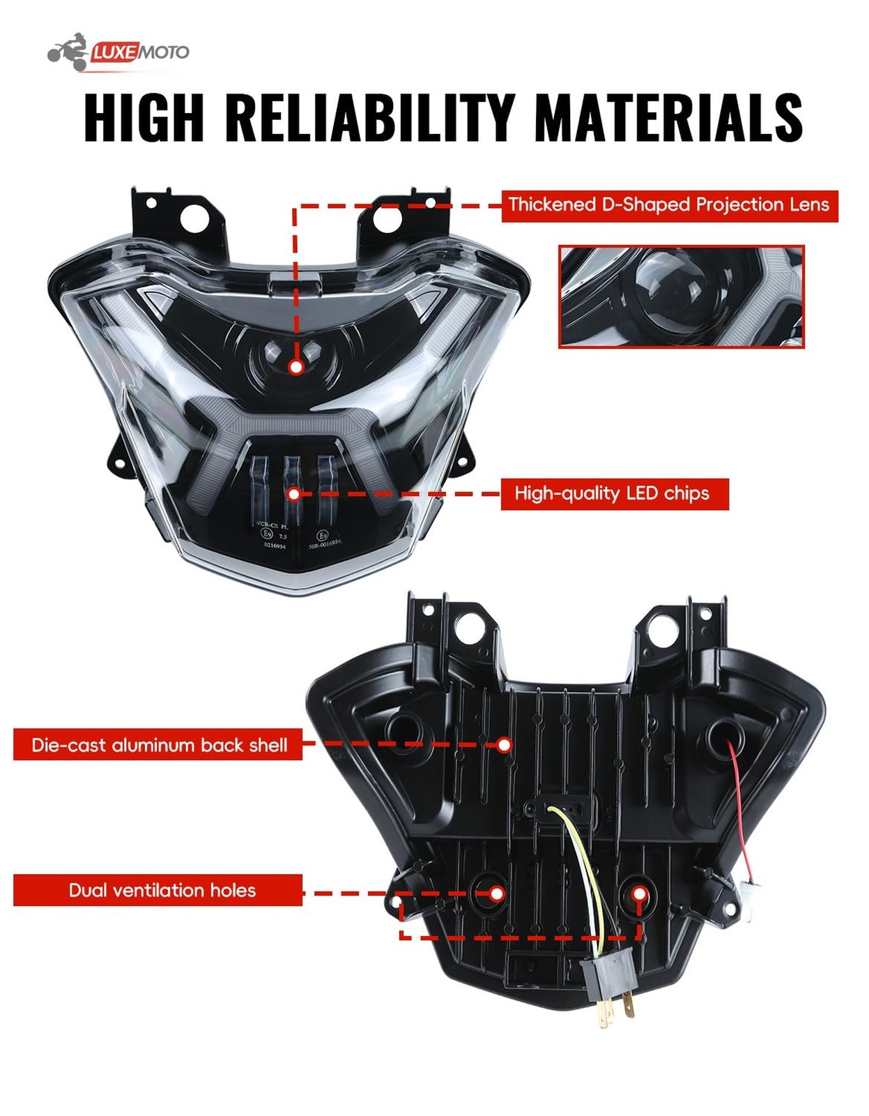 Projector LED Headlights for Versys X300, LED Front Lights Headlamp with High...