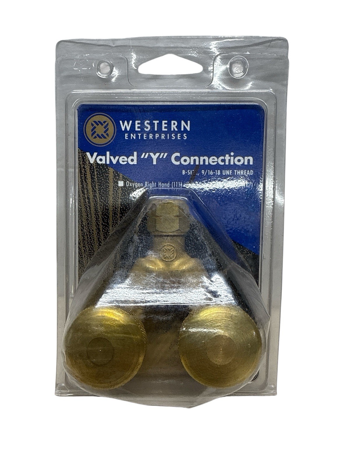 Western Valved Y Connection Fuel Gas Left Hand Shut Off Valve 9/16-18 UNF Thread