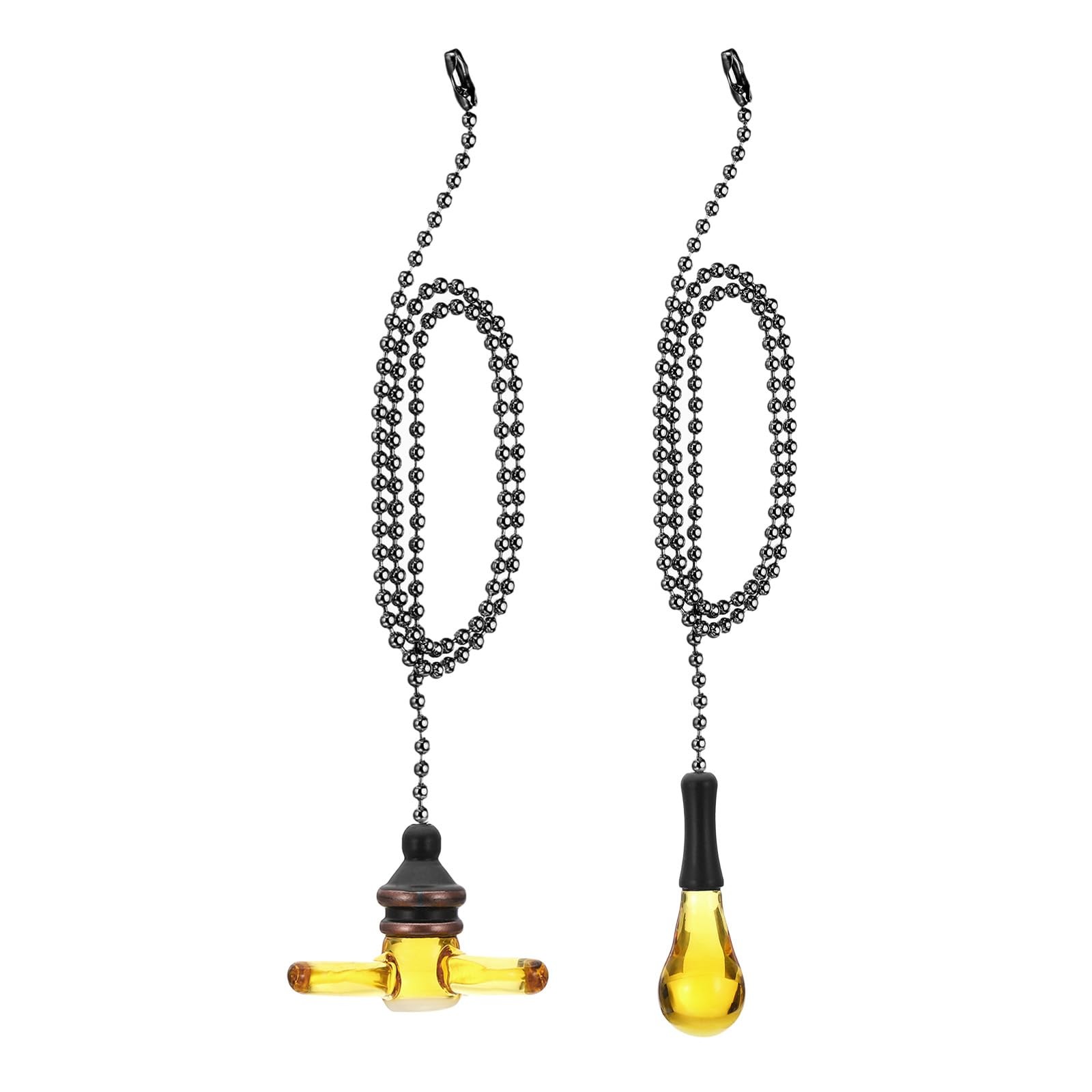 14" Ceiling Fan Pull Chain Extender Set, 2 Pcs Glass Decorative Light Bulb & ...