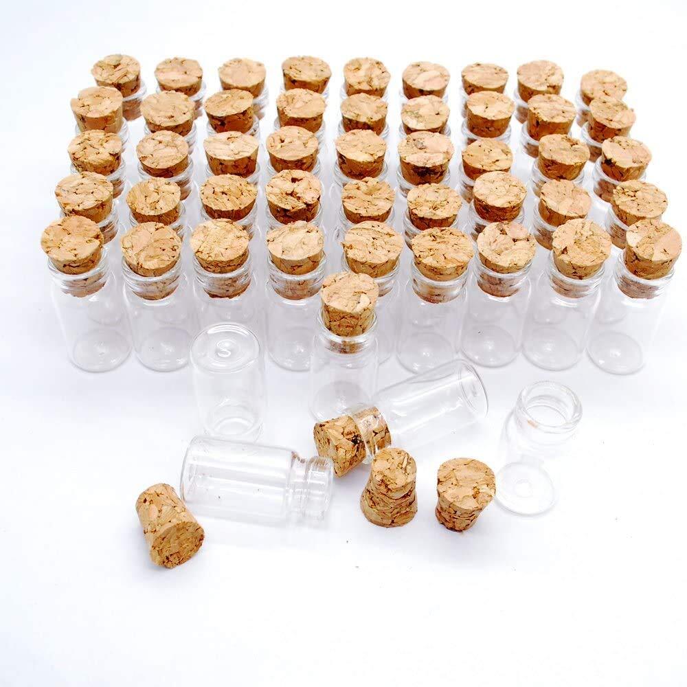 0.5ml Cork Bottles Vials Clear Glass Bottles Mini Tiny Jars Bottles With Corks M