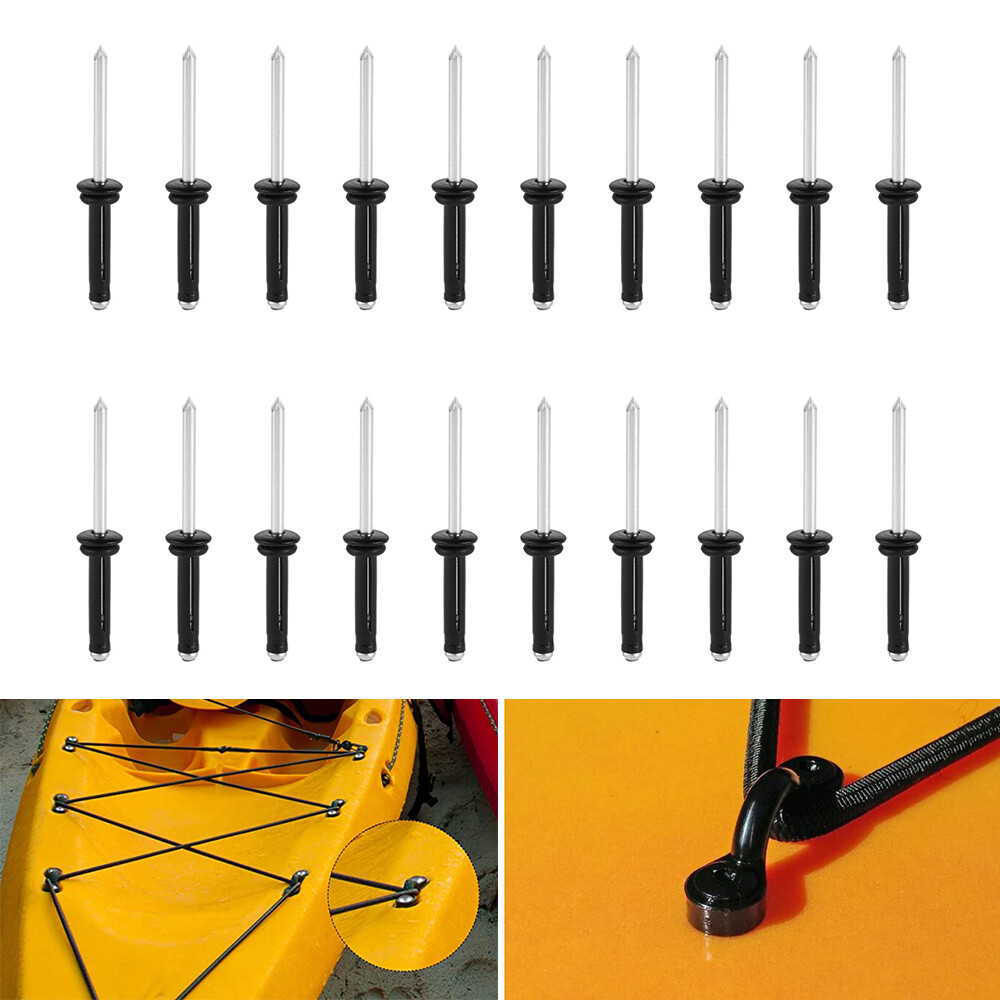 20XKayak Canoe Boat Marine Rivets& Waterproof O-rings for Kayak Handles Pad Eyes