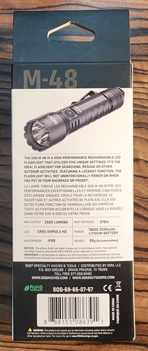 SOG M-48 High Performance LED Flashlight