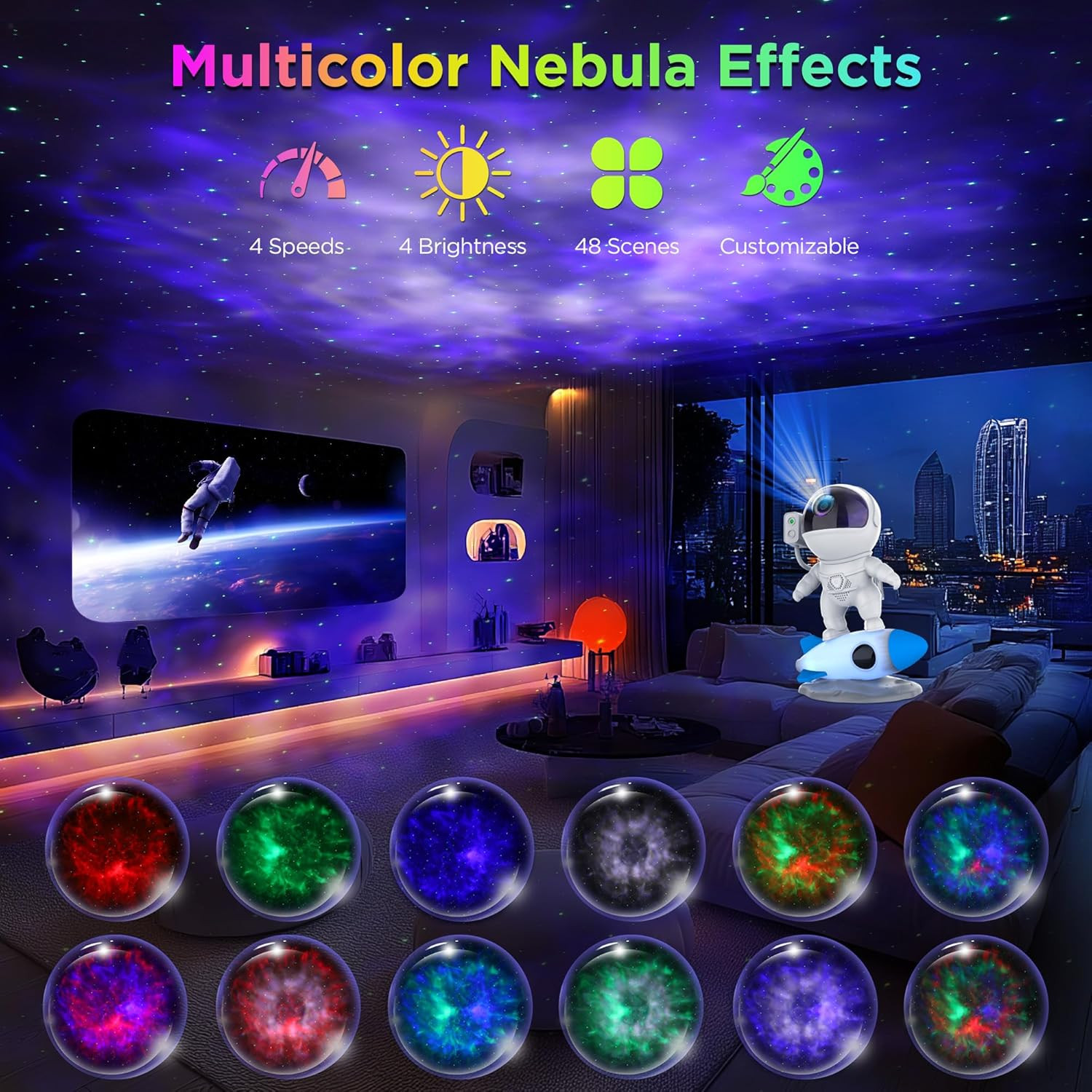 Astronaut Galaxy Projector for Bedroom, Star Projector Galaxy Light with App & R