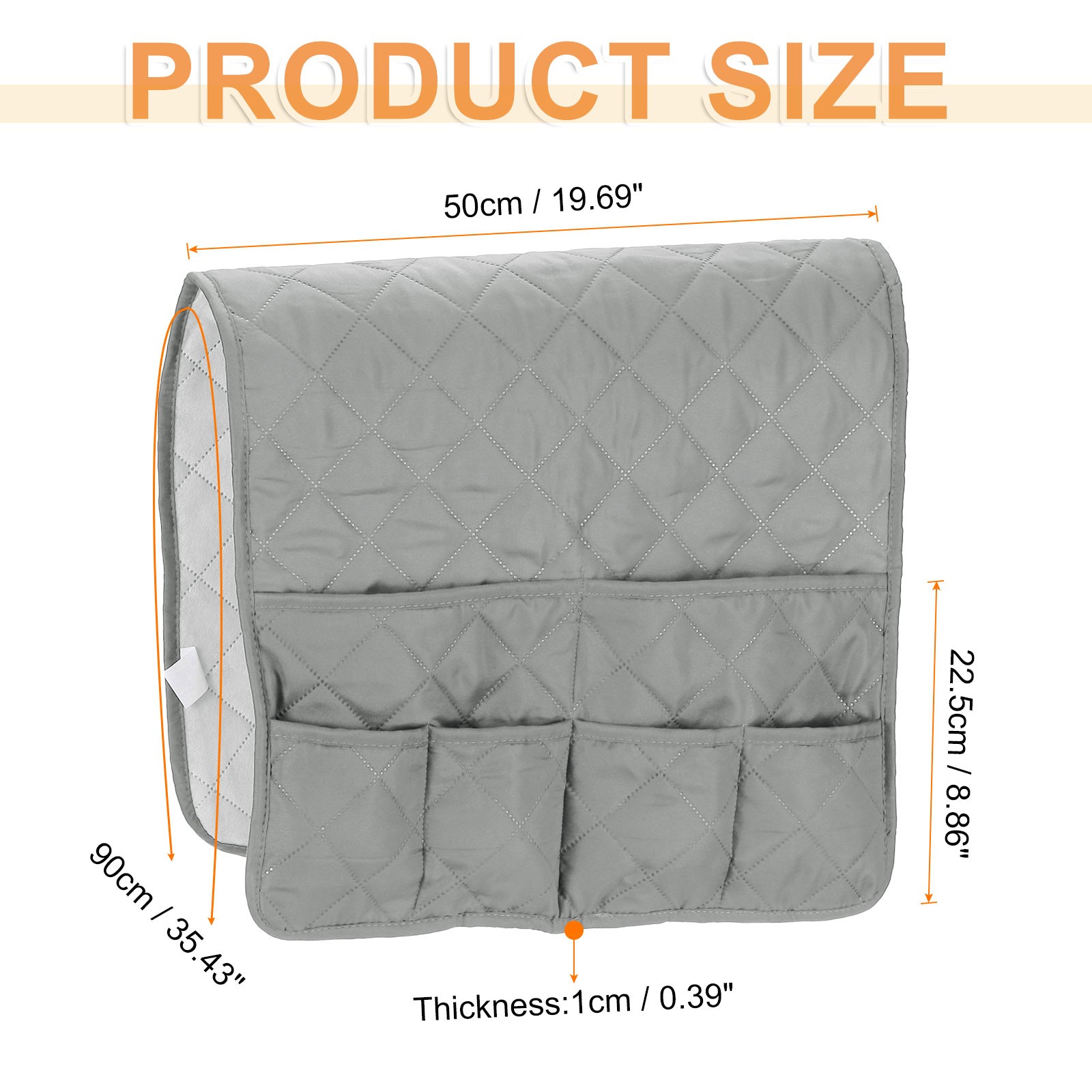 Couch Sofa Armrest Organizer Non-Slip Remote Control Organizer, Plaid Gray