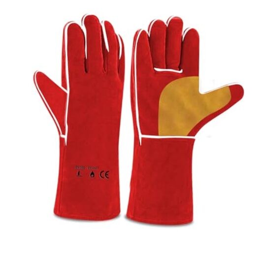 Edward Tools Pro Leather Welding Gloves 16” - Forearm Heat/Fire Resistant