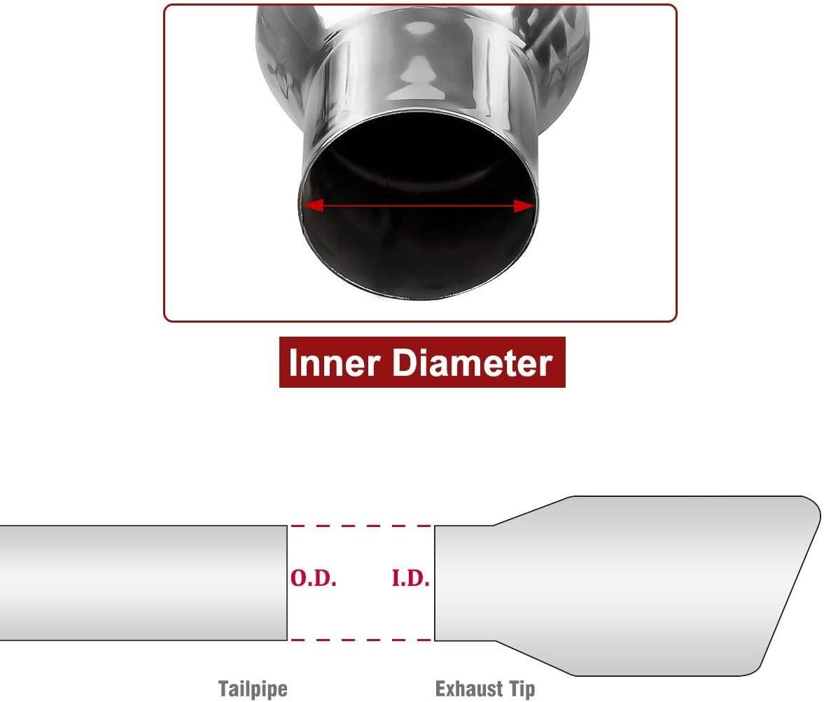 Stainless steel exhaust tailpipe tip