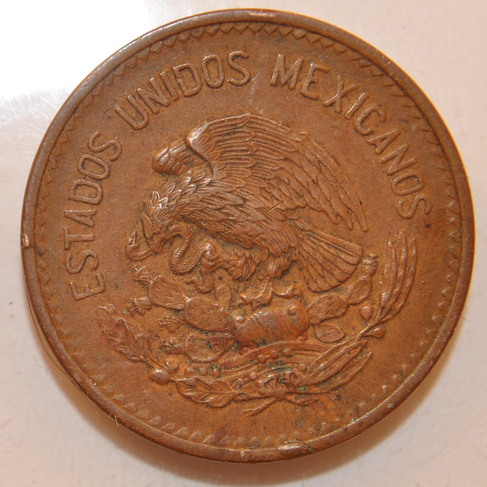 1945 Mexico 20 centavos coin