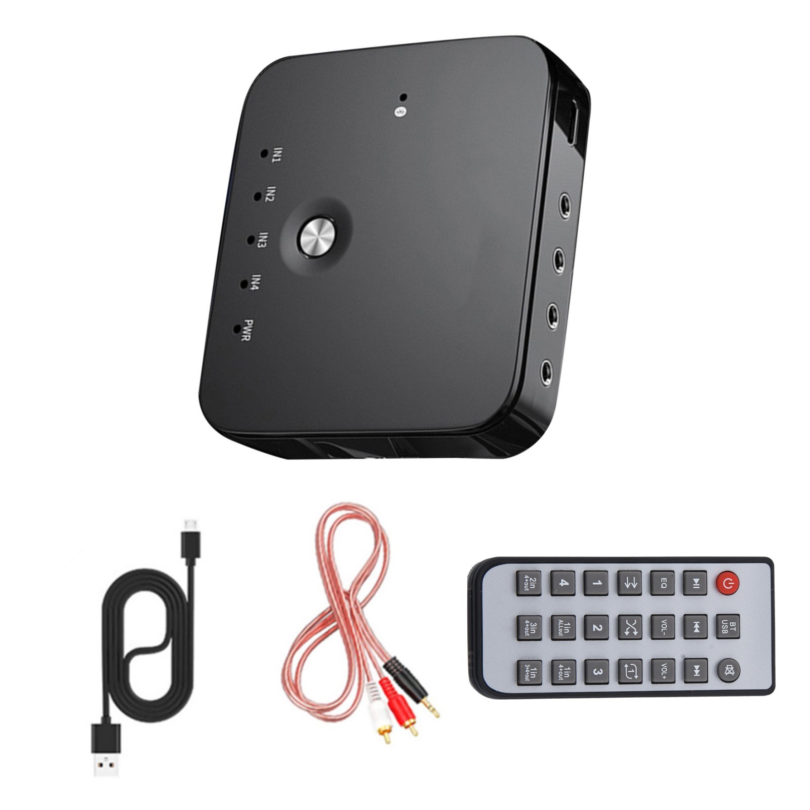 Black Bluetooth Audio Switch Box Cage Remote Control Audio Receiver Replacement