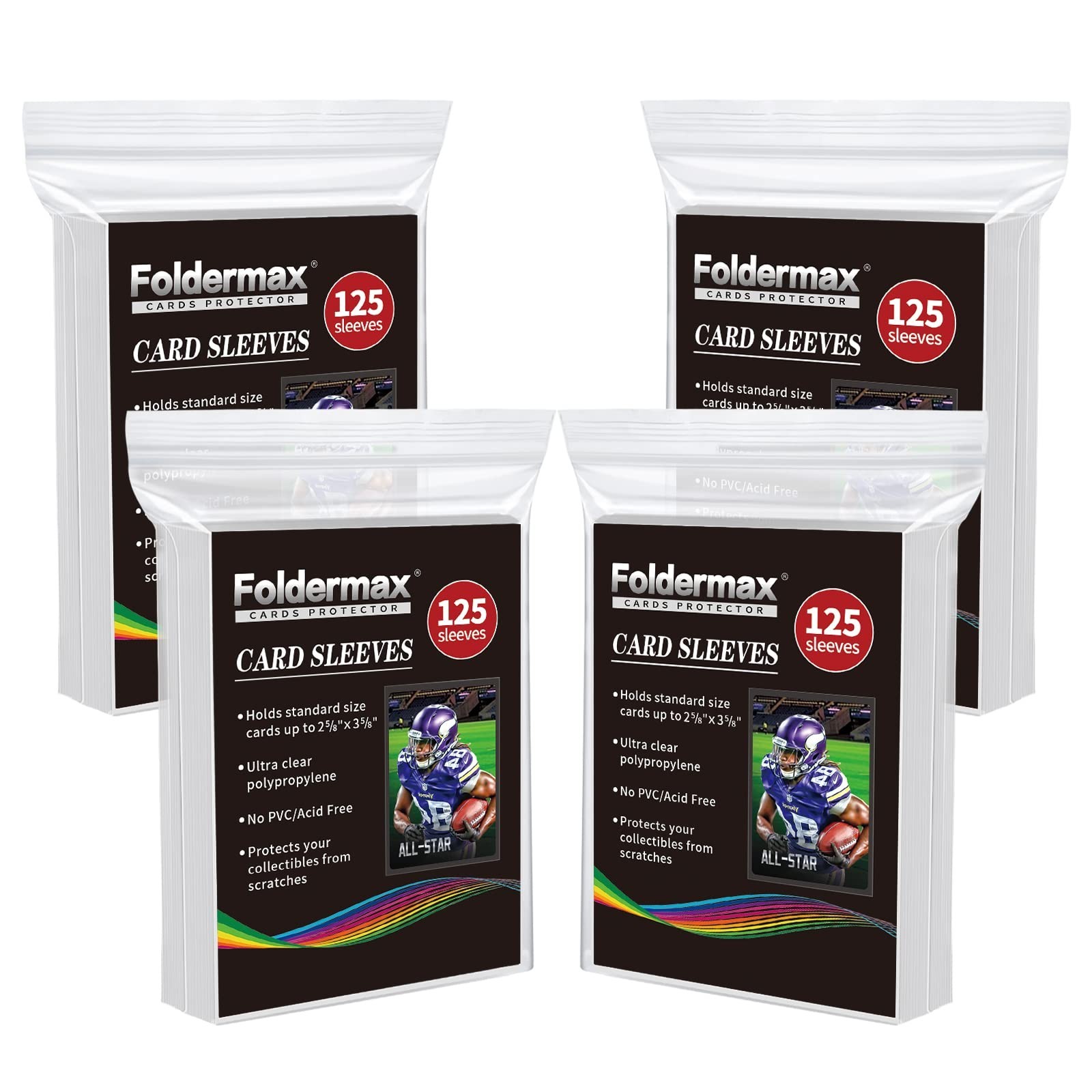 Foldermax 1000 Count Clear Penny Card Sleeves,Card Protectors Sleeves for Bas...