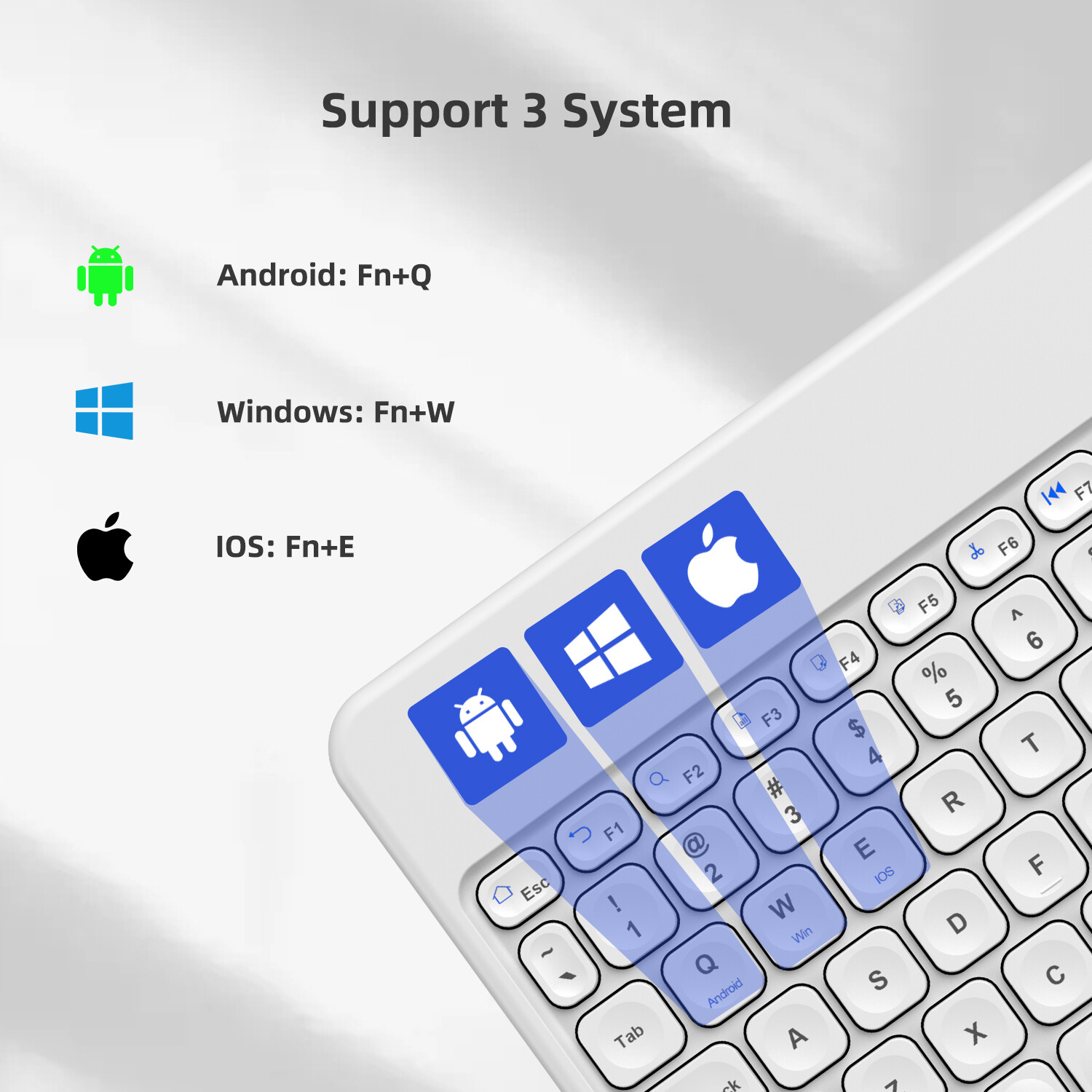 LED Rechargeable Smart Wireless Bluetooth Keyboard For Android Windows IOS Mac