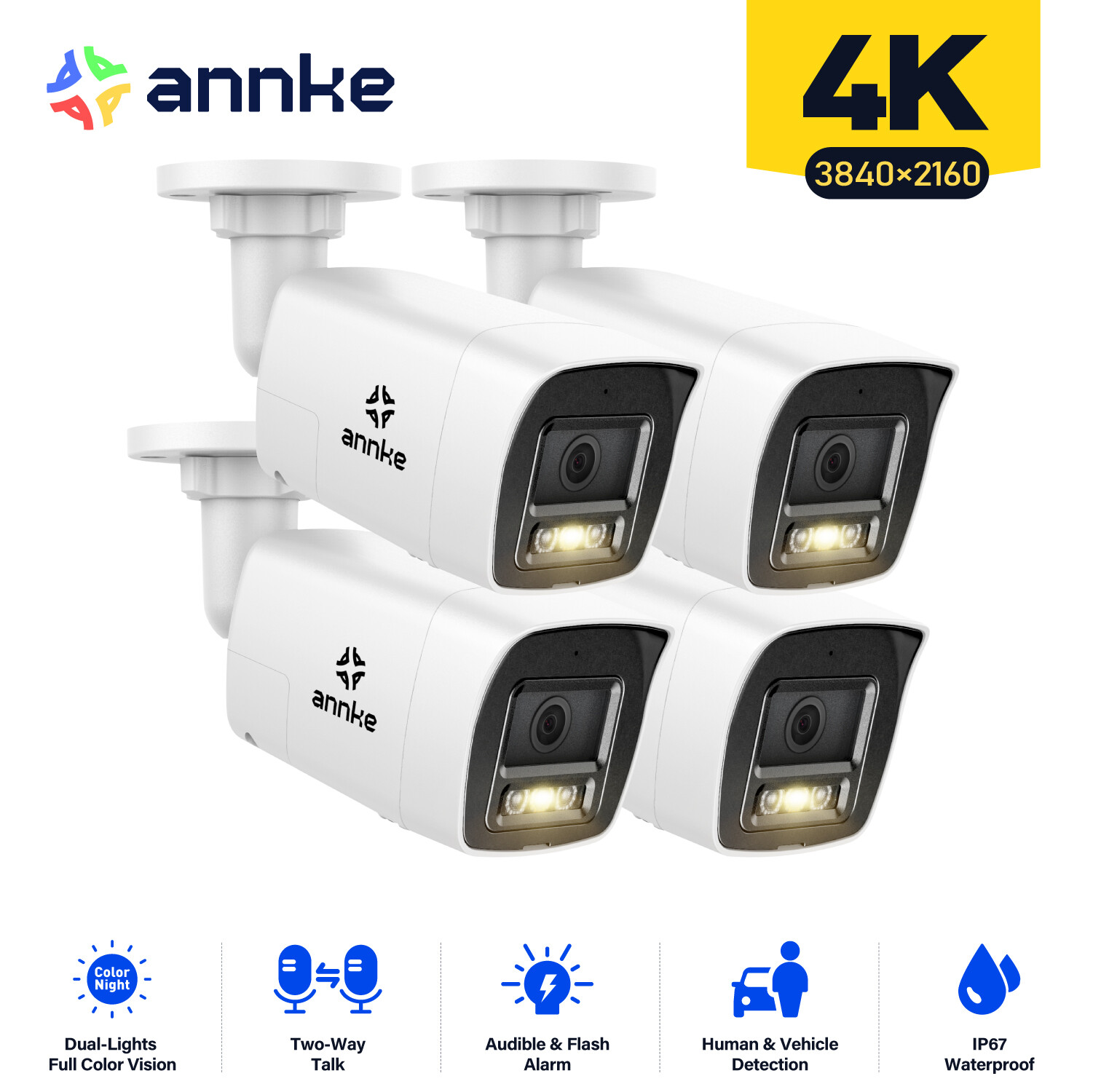 ANNKE CT800 4K POE Security IP Camera Two Way Audio Recording Color Night Vision