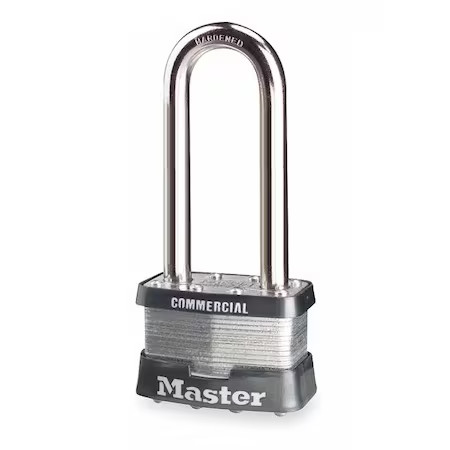 Master Lock 5Kalj Padlock, Keyed Alike, Long Shackle, Rectangular Steel Body,